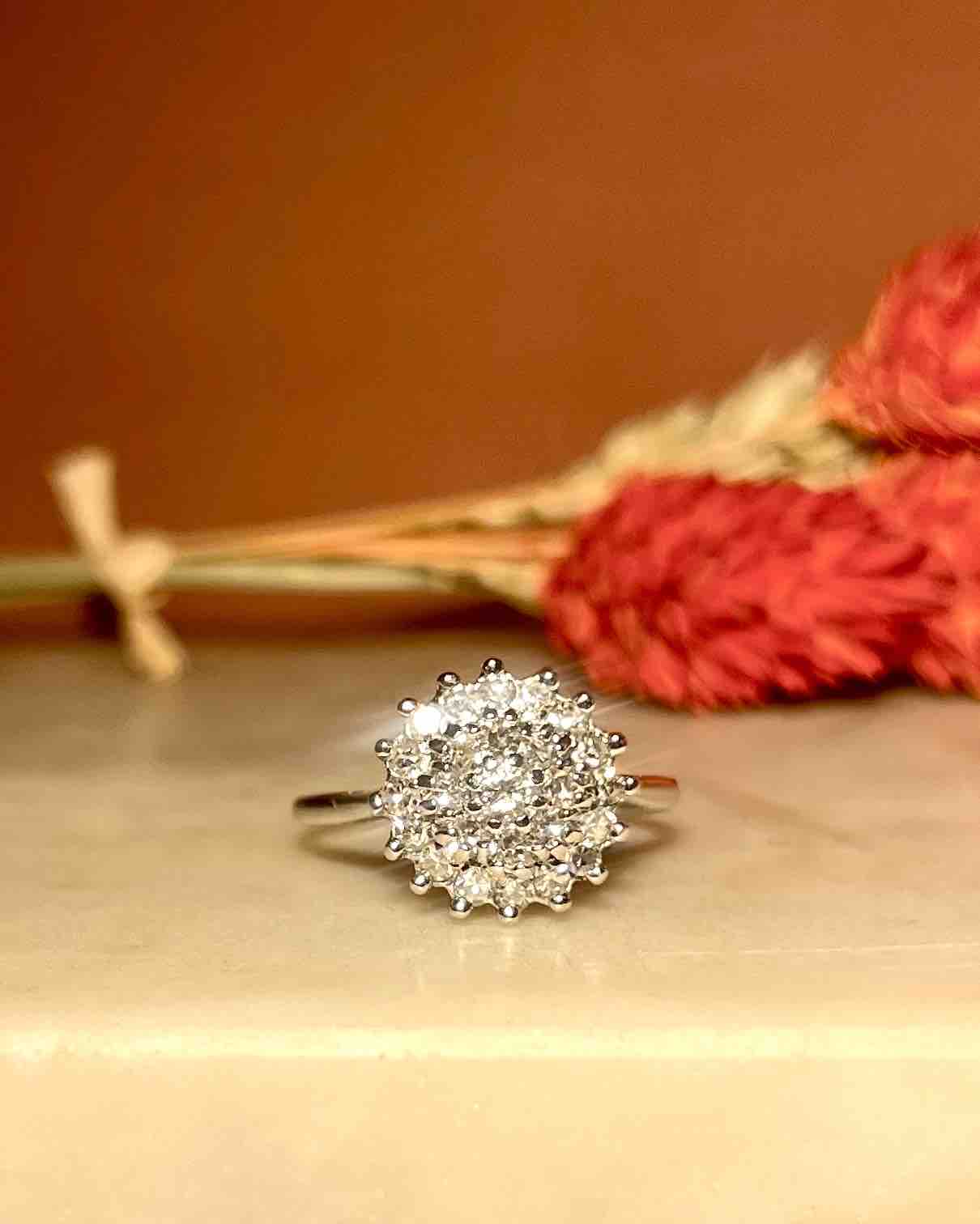 Marguerite Ring 25 Diamonds 0.56 carat "Clarity"