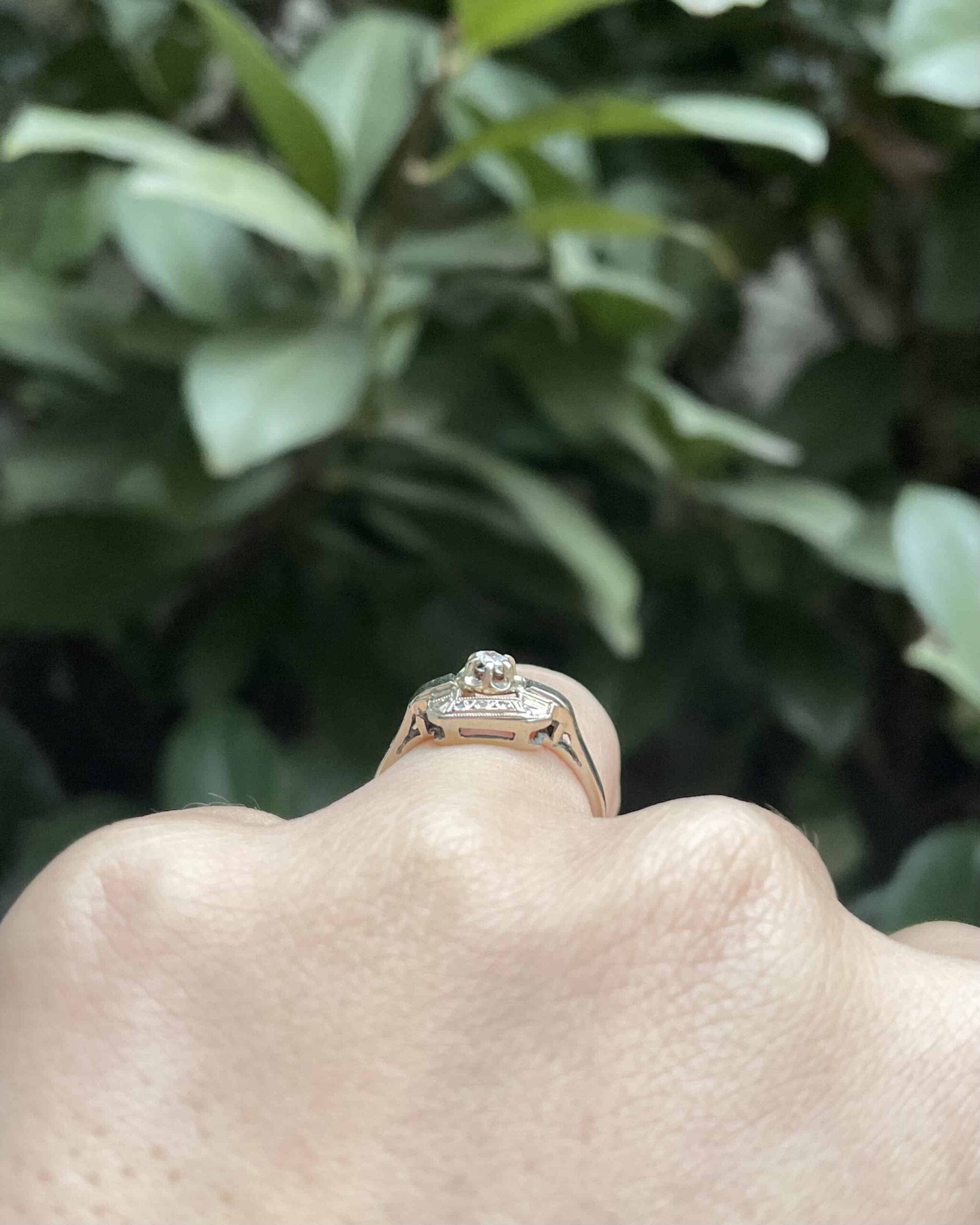 Art Deco 7 Diamond Ring "Adrianna"