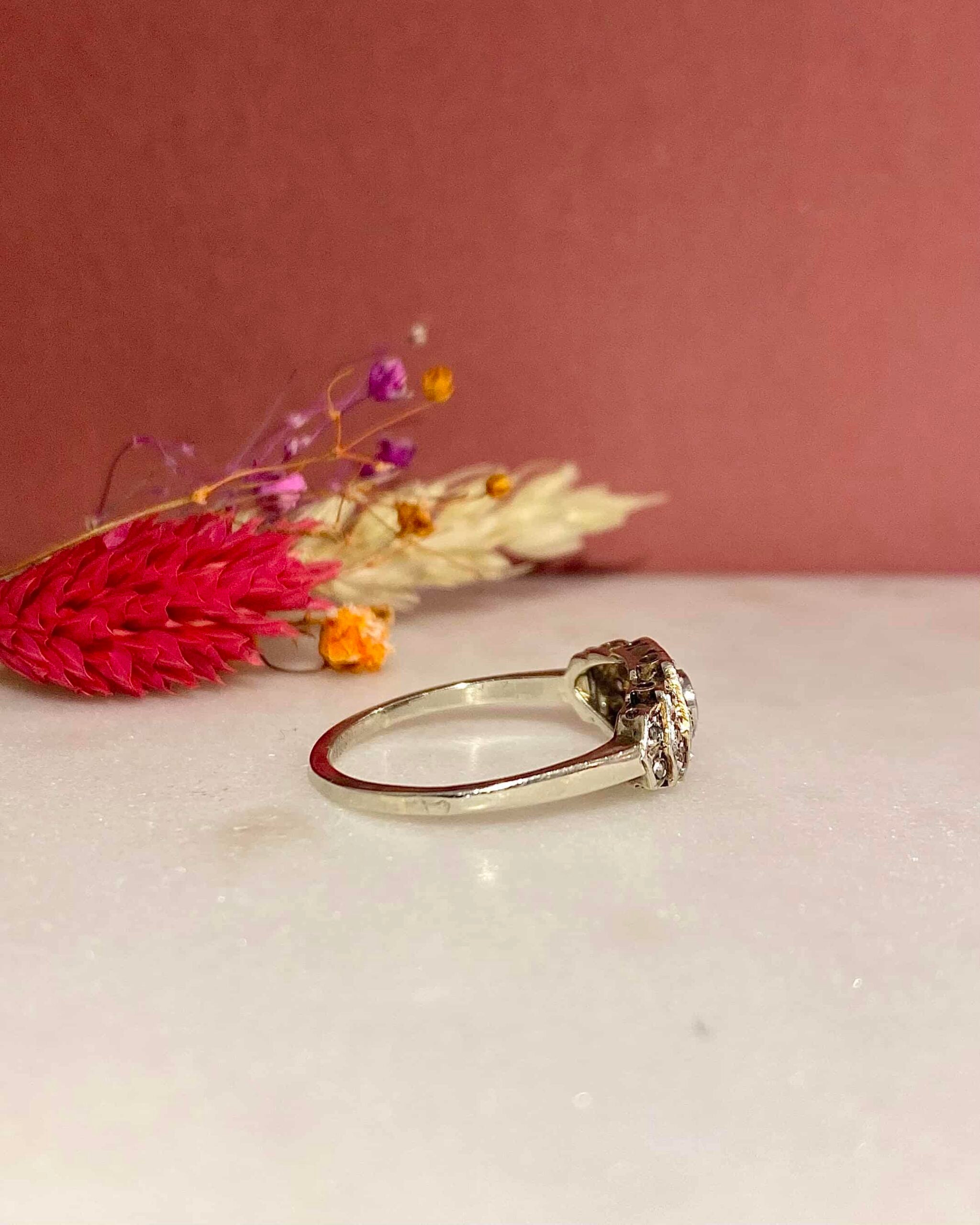 Bague Vintage Art-Déco 17 Diamants 0.37 carat "Monica"