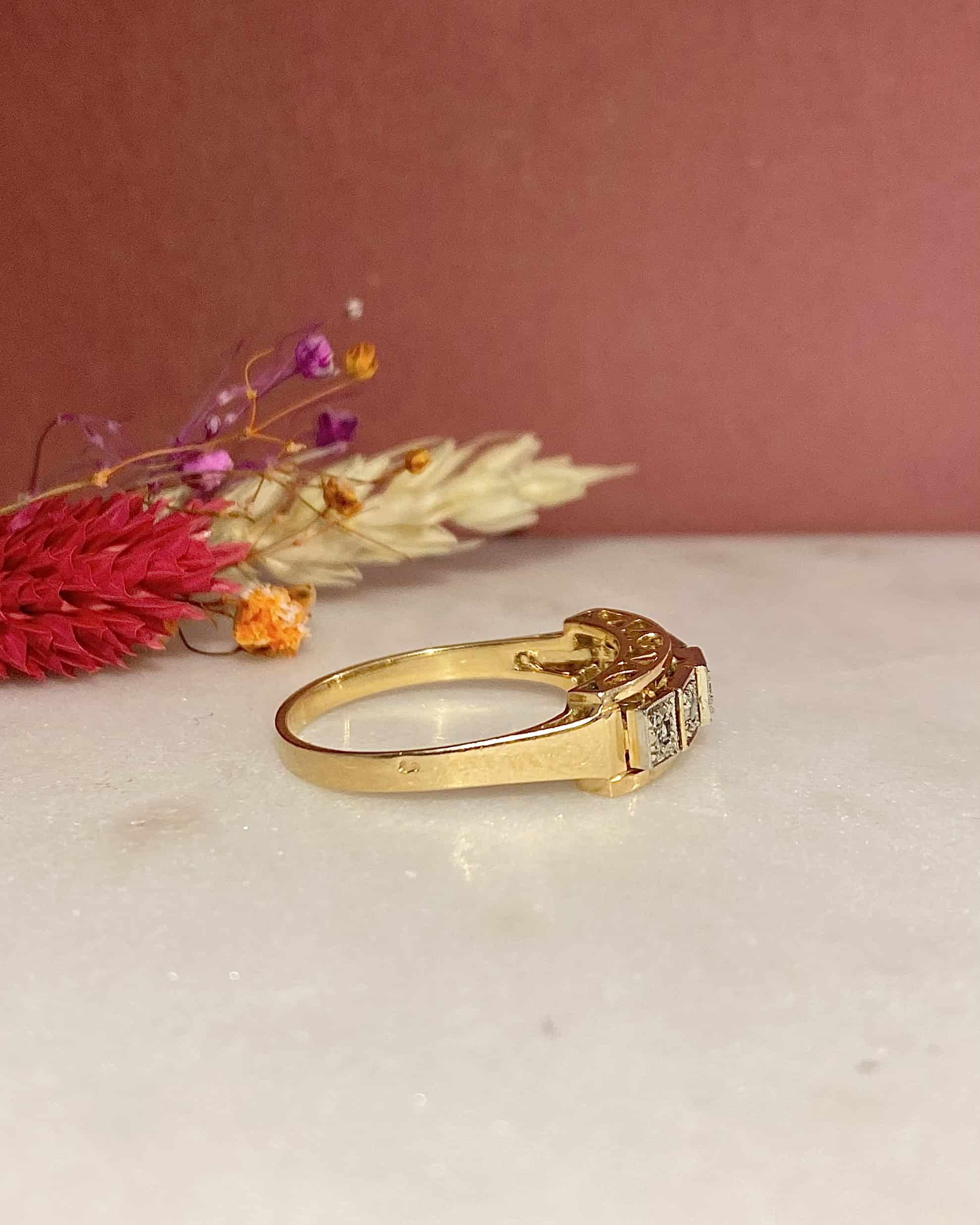 Bague Art-Déco Rivière Diamants "Gema"