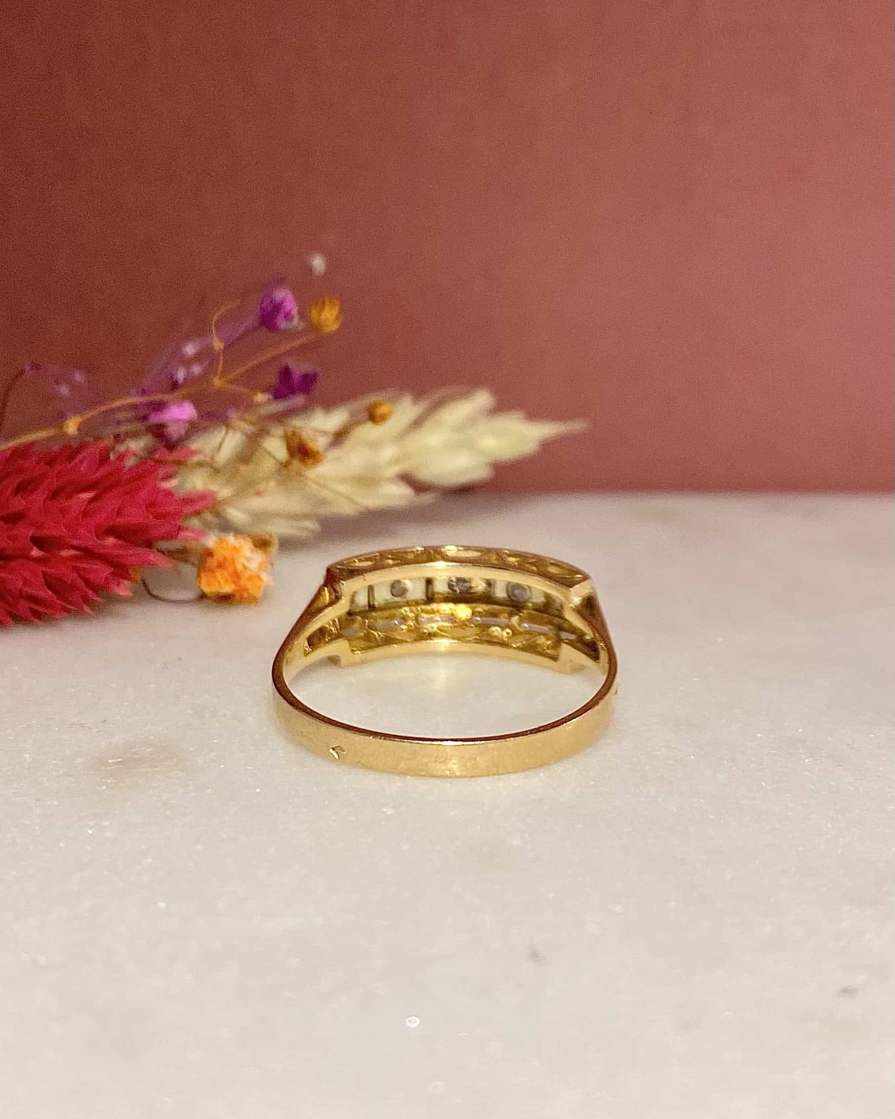 Bague Art-Déco Rivière Diamants "Gema"