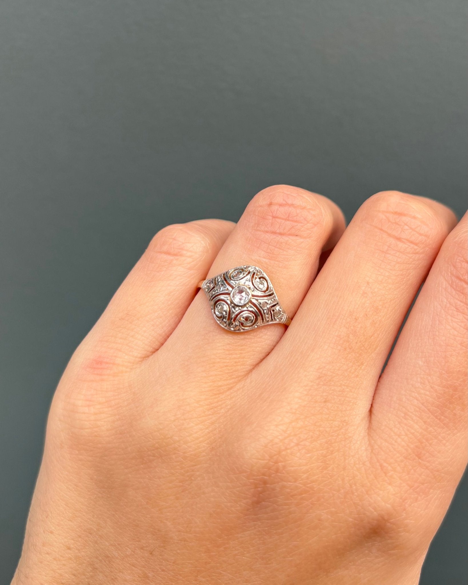 Bague Dôme Art Déco Diamants "Paloma" - Elliade Paris