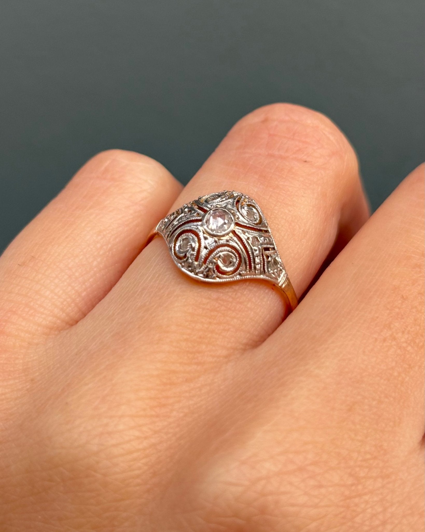 Bague Dôme Art Déco Diamants "Paloma" - Elliade Paris