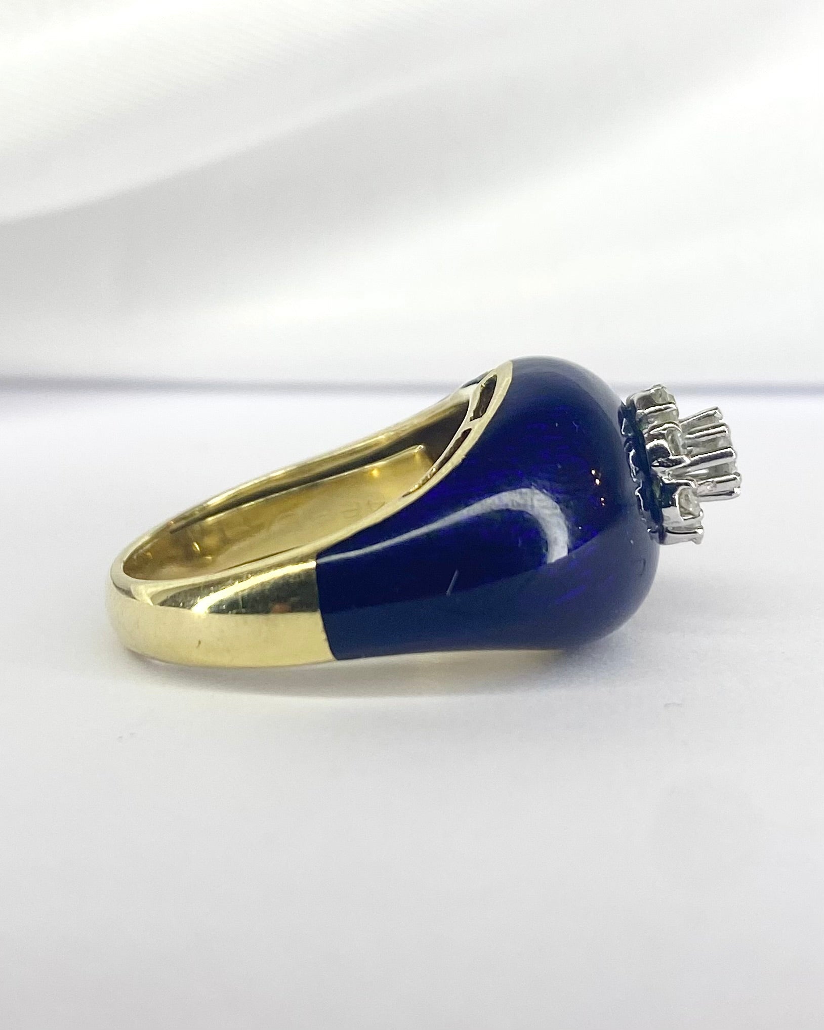 Bague Dôme Email, Diamants & Or 9,09g "Nour" - Elliade Paris