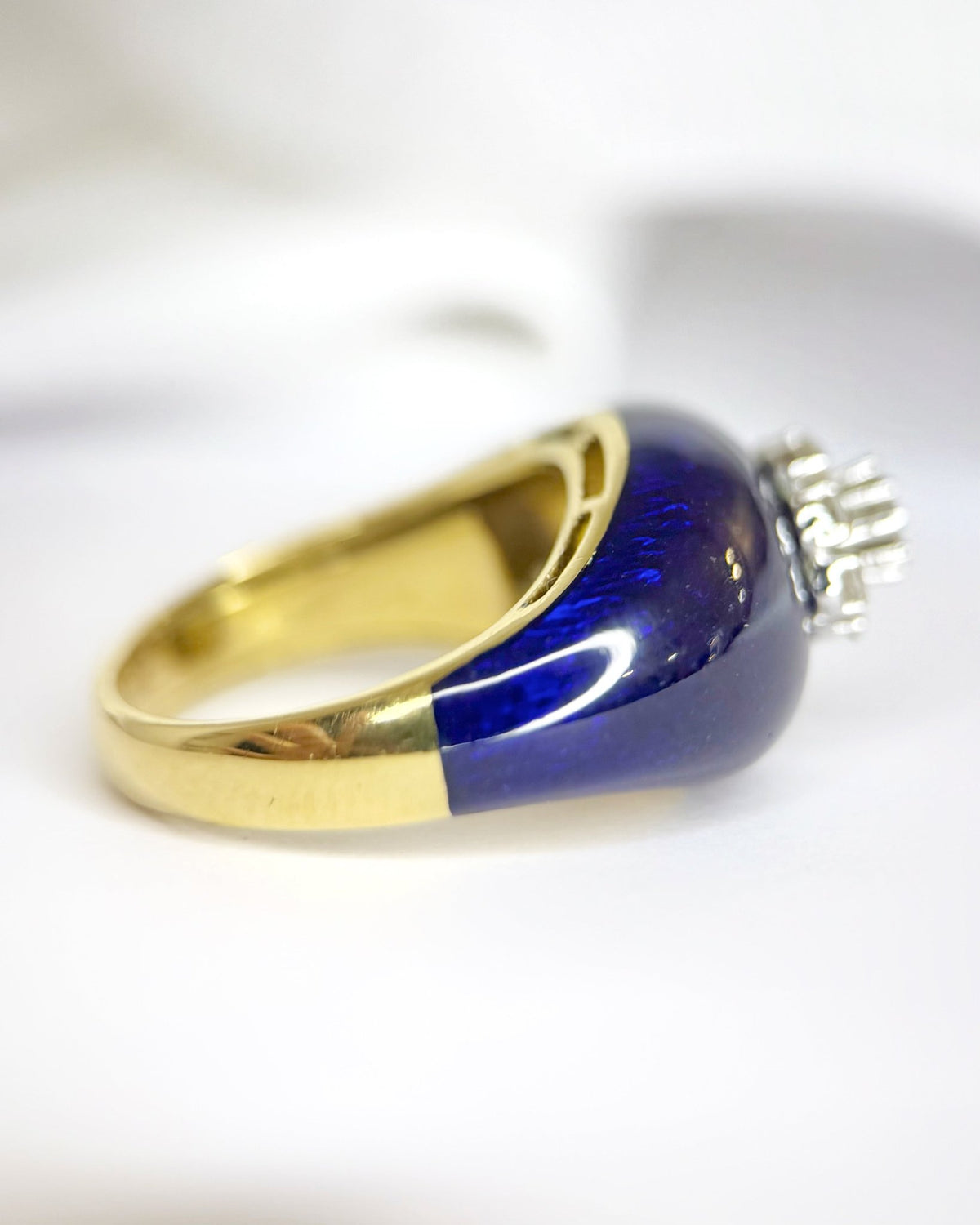 Bague Dôme Email, Diamants & Or 9,09g "Nour" - Elliade Paris