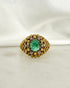 Bague Dôme Émeraude 1.5 carat, Diamants Or 7,58g "Mariana" - Elliade Paris