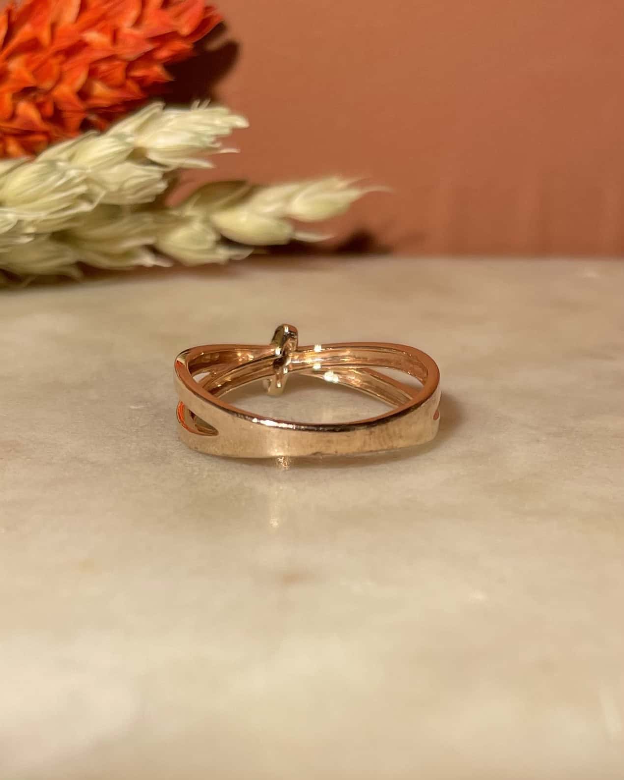 Bague Double Anneau Diamants Vintage "Asaïs" - Elliade Paris