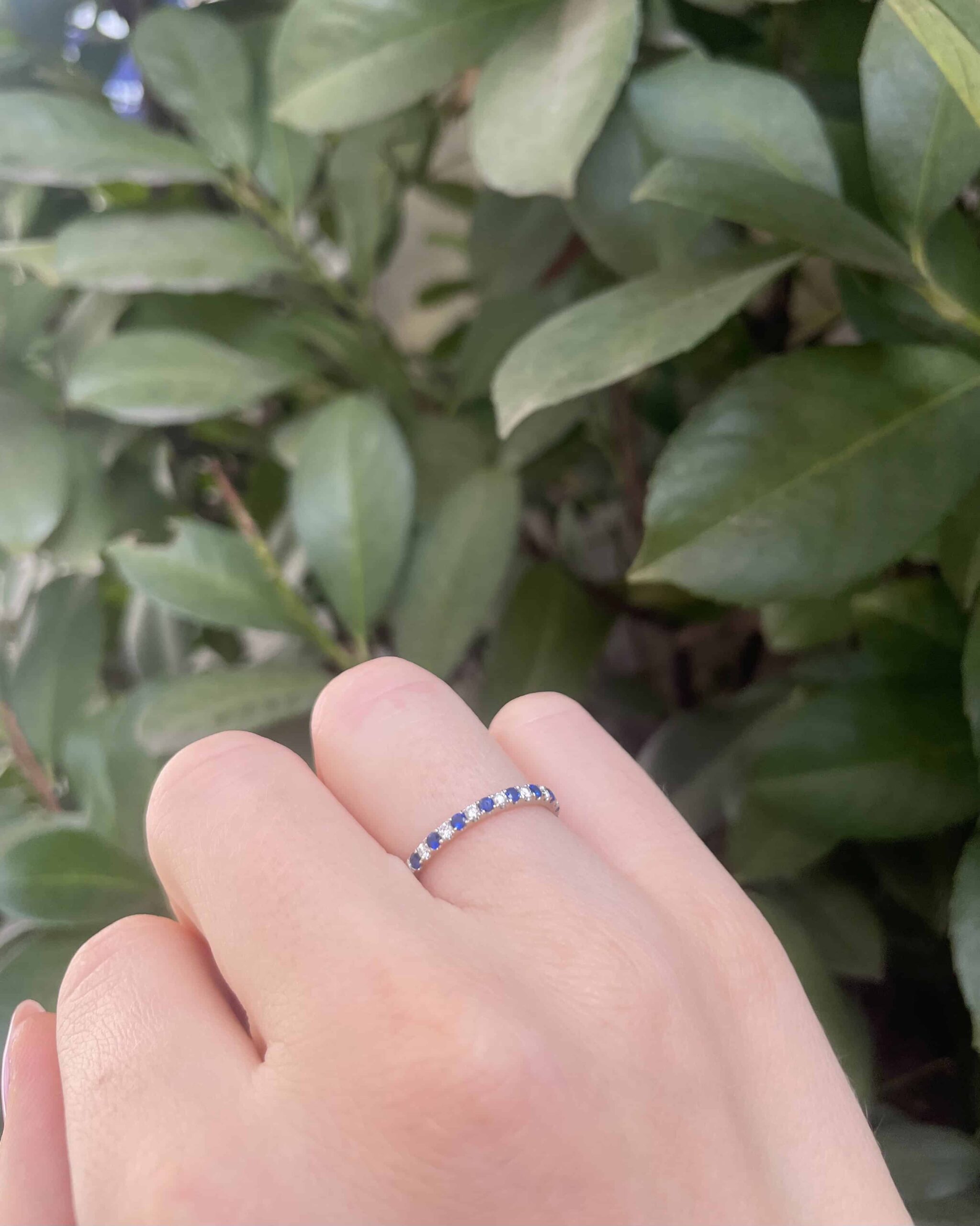 Demi-alliance Saphirs et Diamants "Camilla"