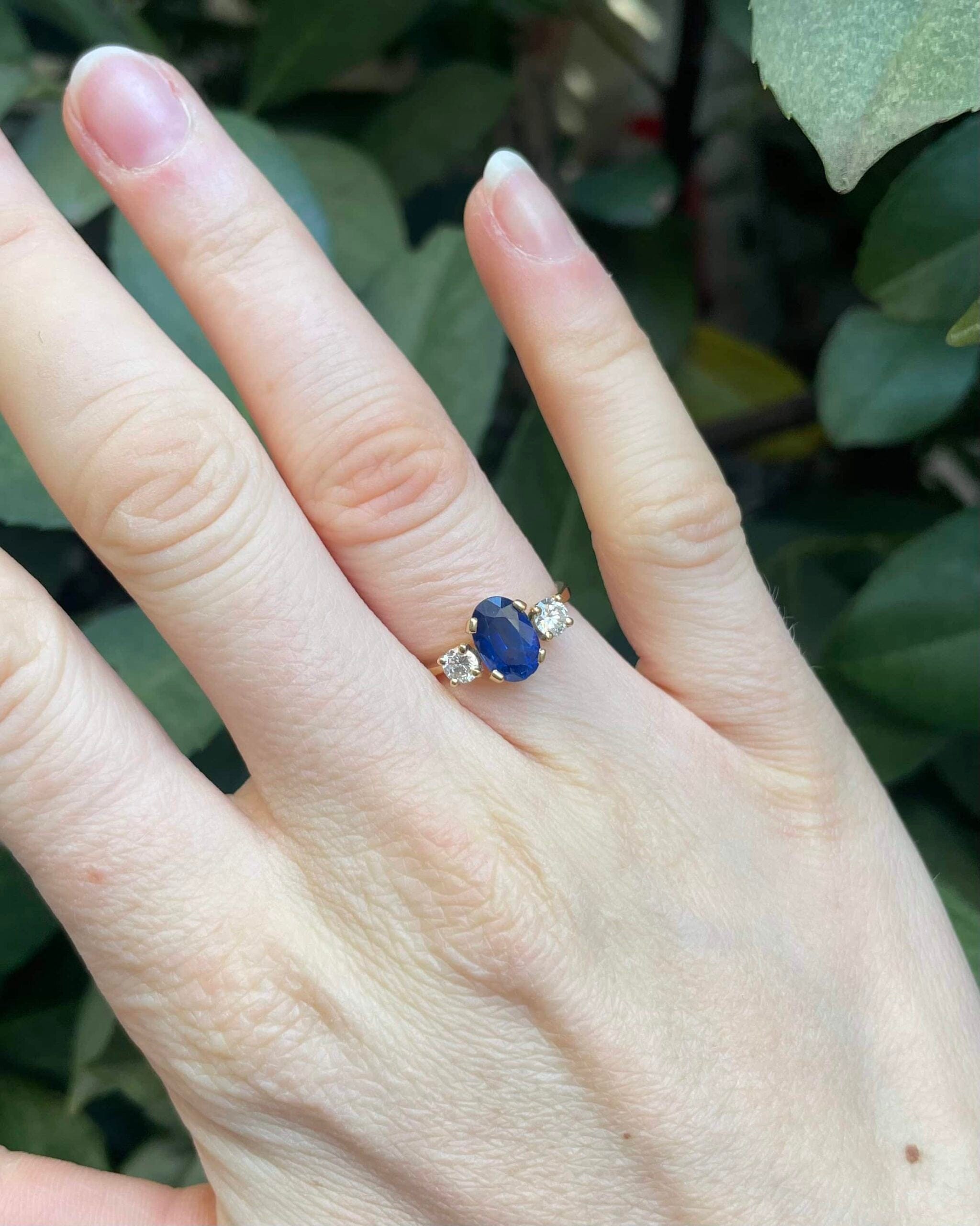 Bague Trilogie Saphir 1.70 carat & Diamants "Nella"