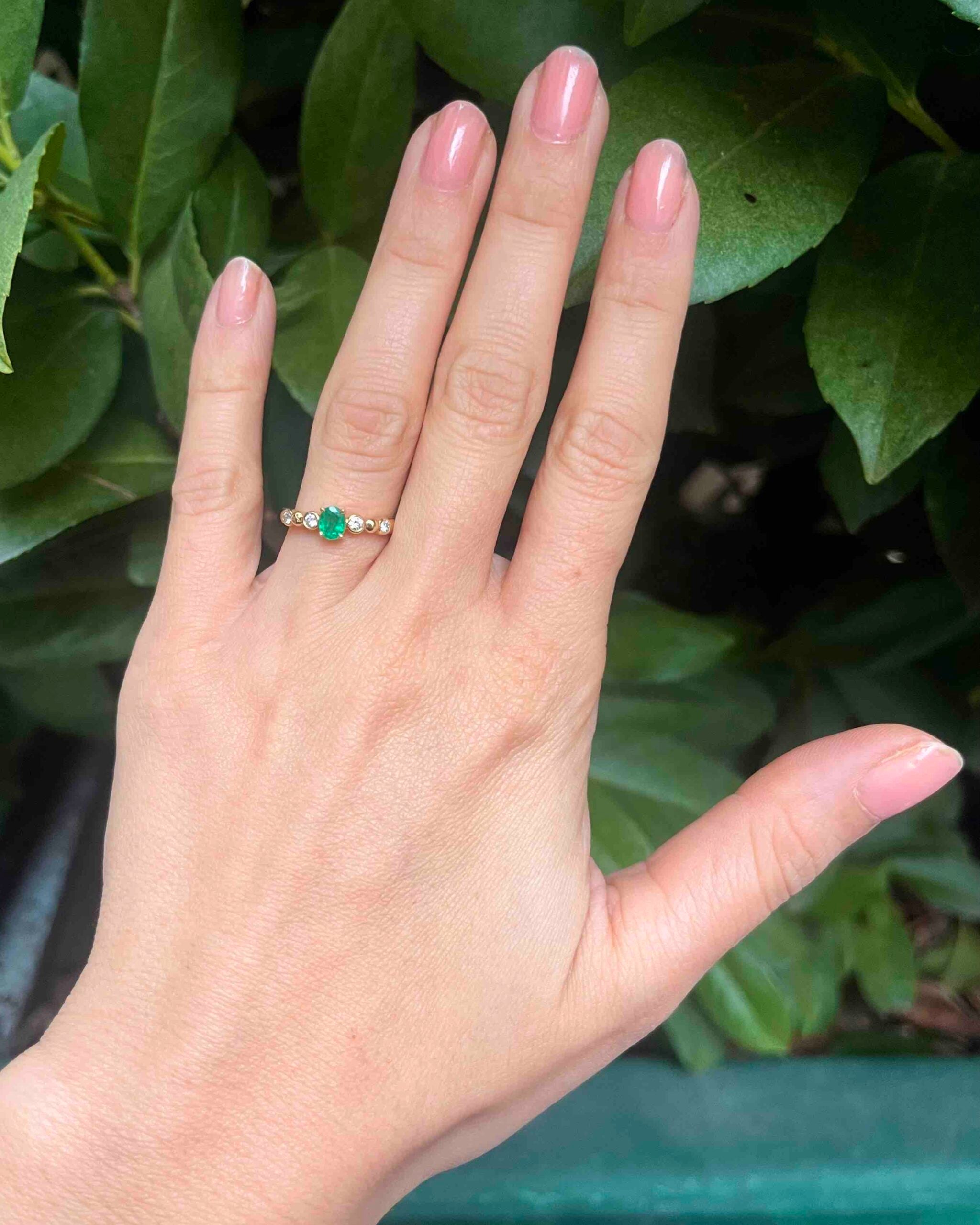 Bague Solitaire Emeraude & Diamants "Dua"