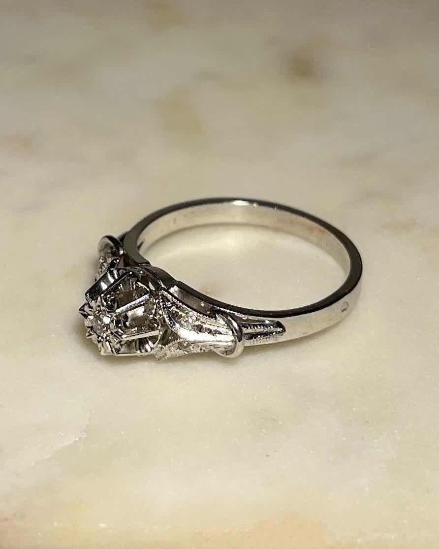 Bague en Or gris & Diamants "Luce" - Elliade Paris