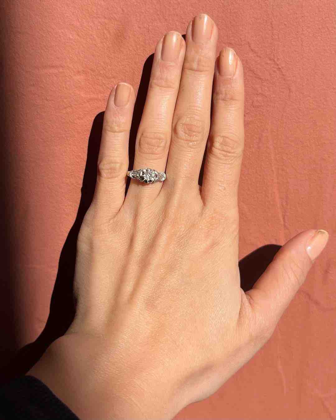 Bague en Or gris & Diamants "Luce" - Elliade Paris