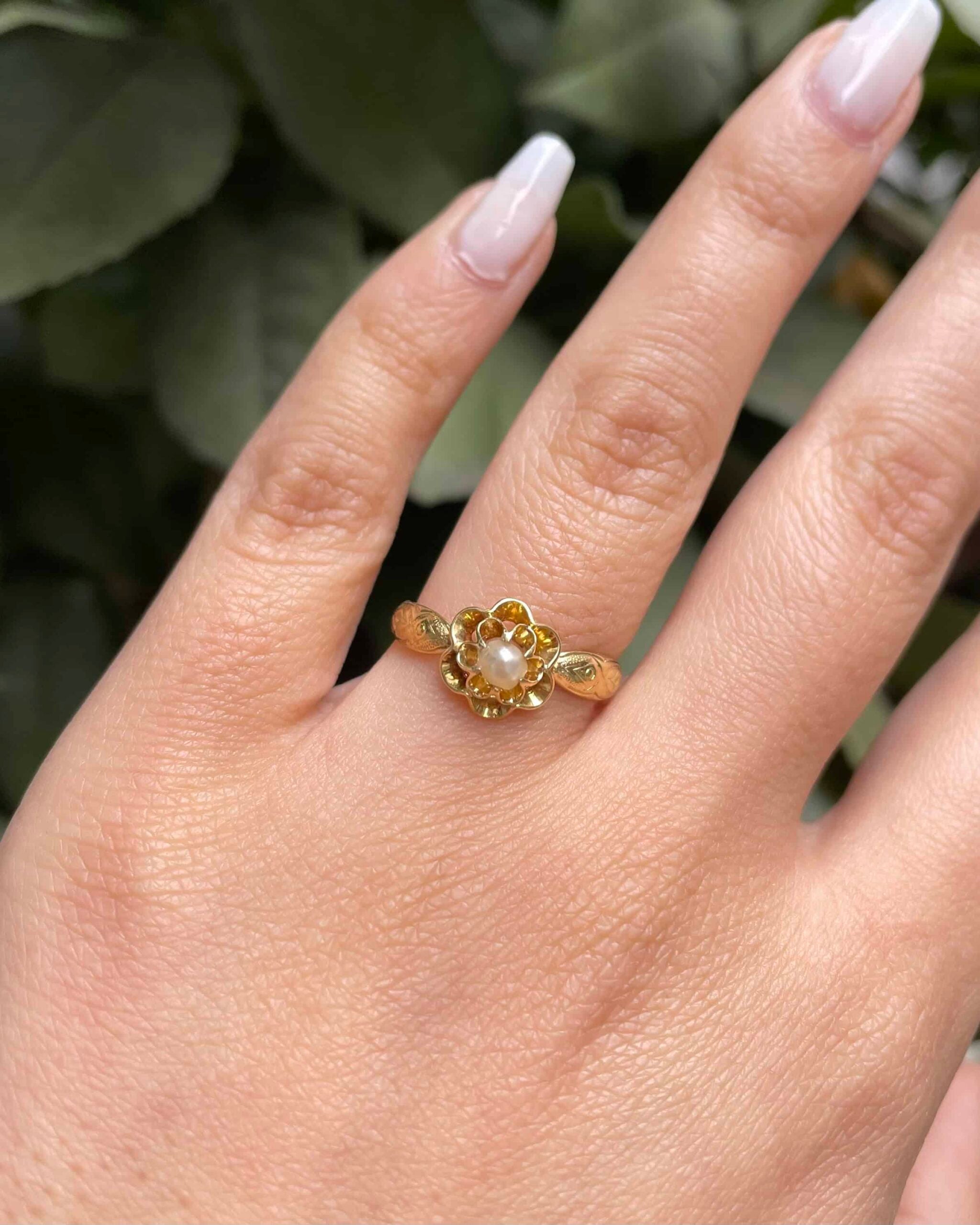 Bague Vintage Fleur Perle "Aly"