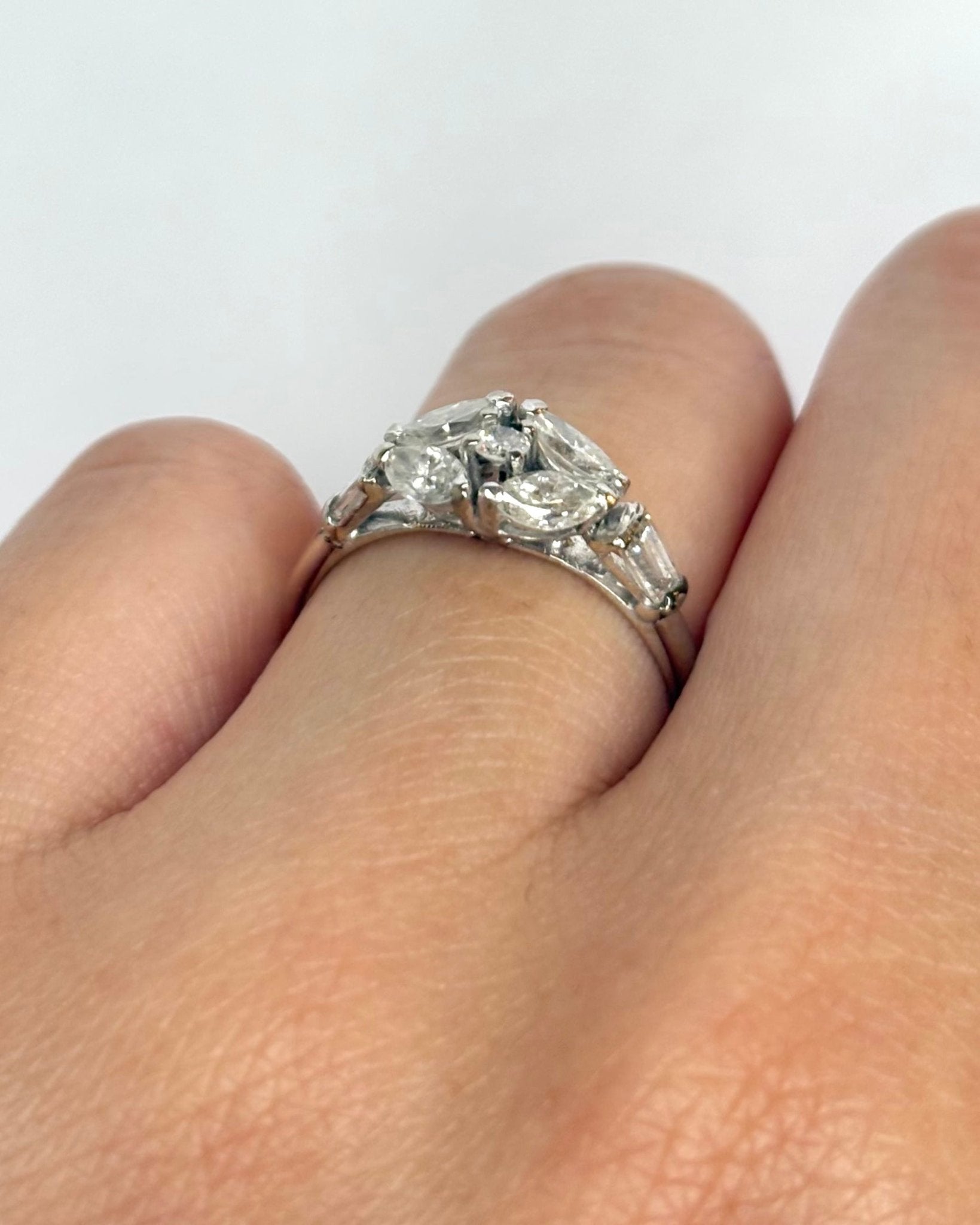 Bague Fleur Diamants Marquise 0.59 carat "Isabelle" - Elliade Paris