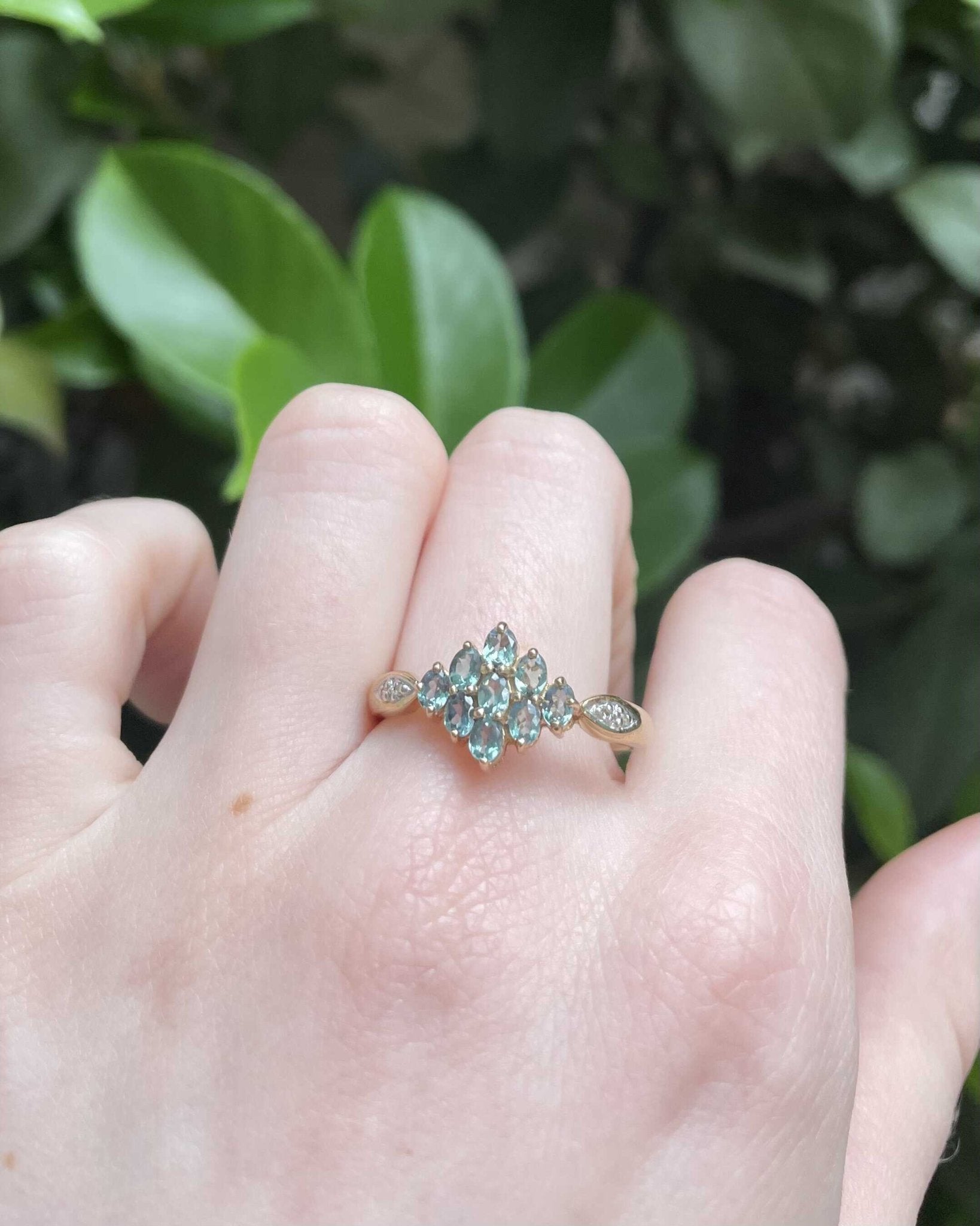 Bague Fleur Tourmaline 0.72 carat & Diamants "Ezia" - Elliade Paris