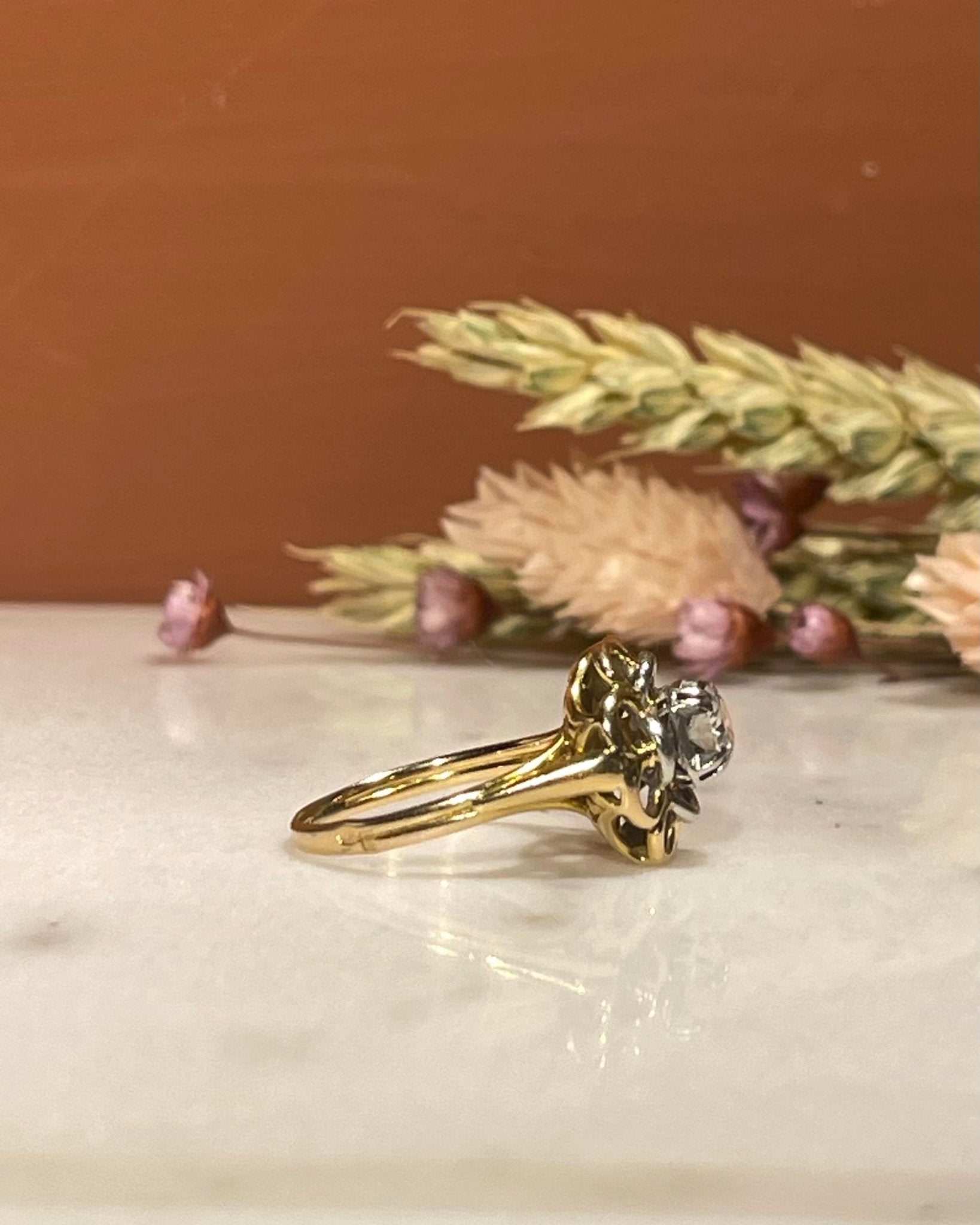 Bague Fleur Tressée Diamant 0.45 carat "Érica" - Elliade Paris