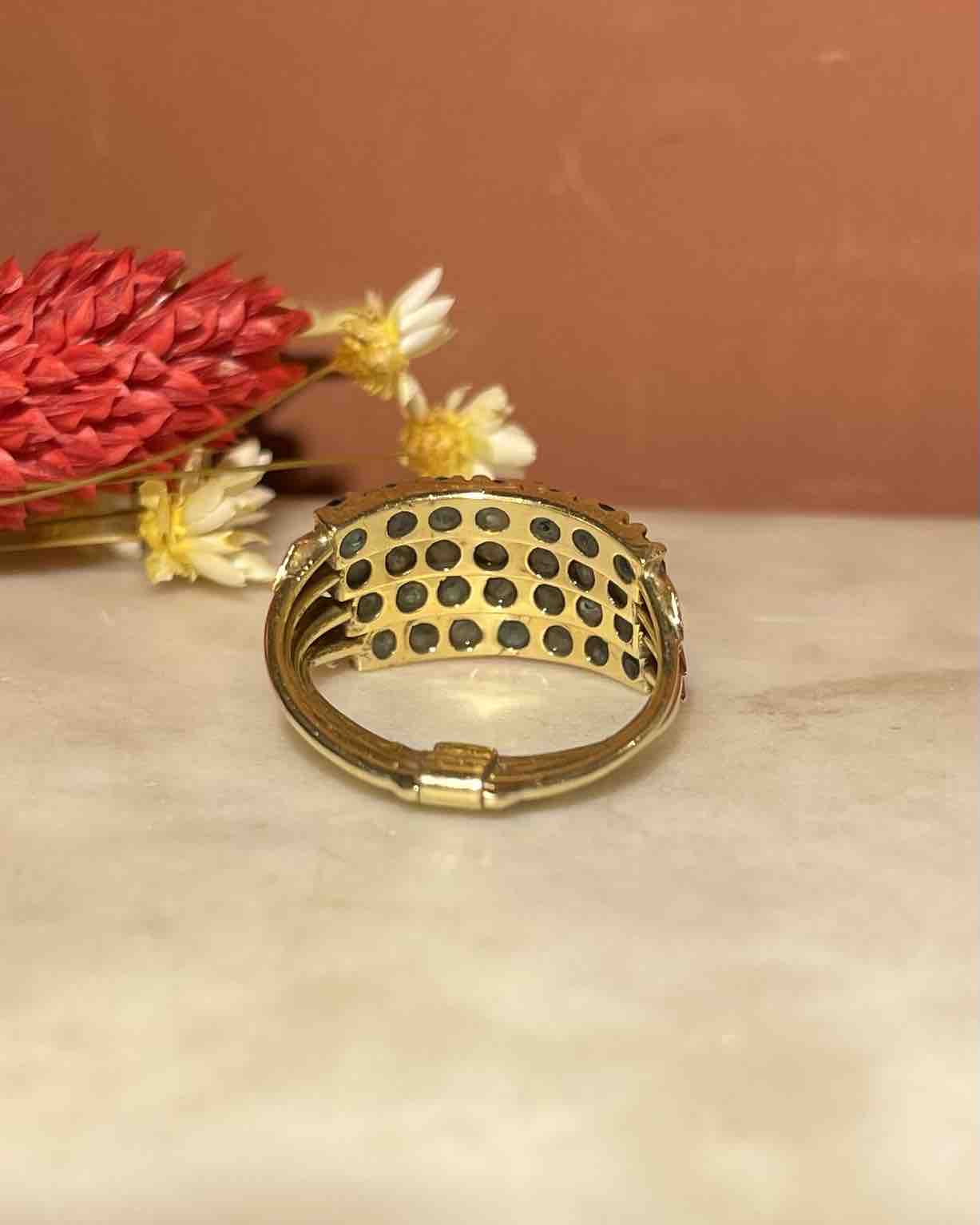 Bague Sultan 28 Émeraudes "Meryem"
