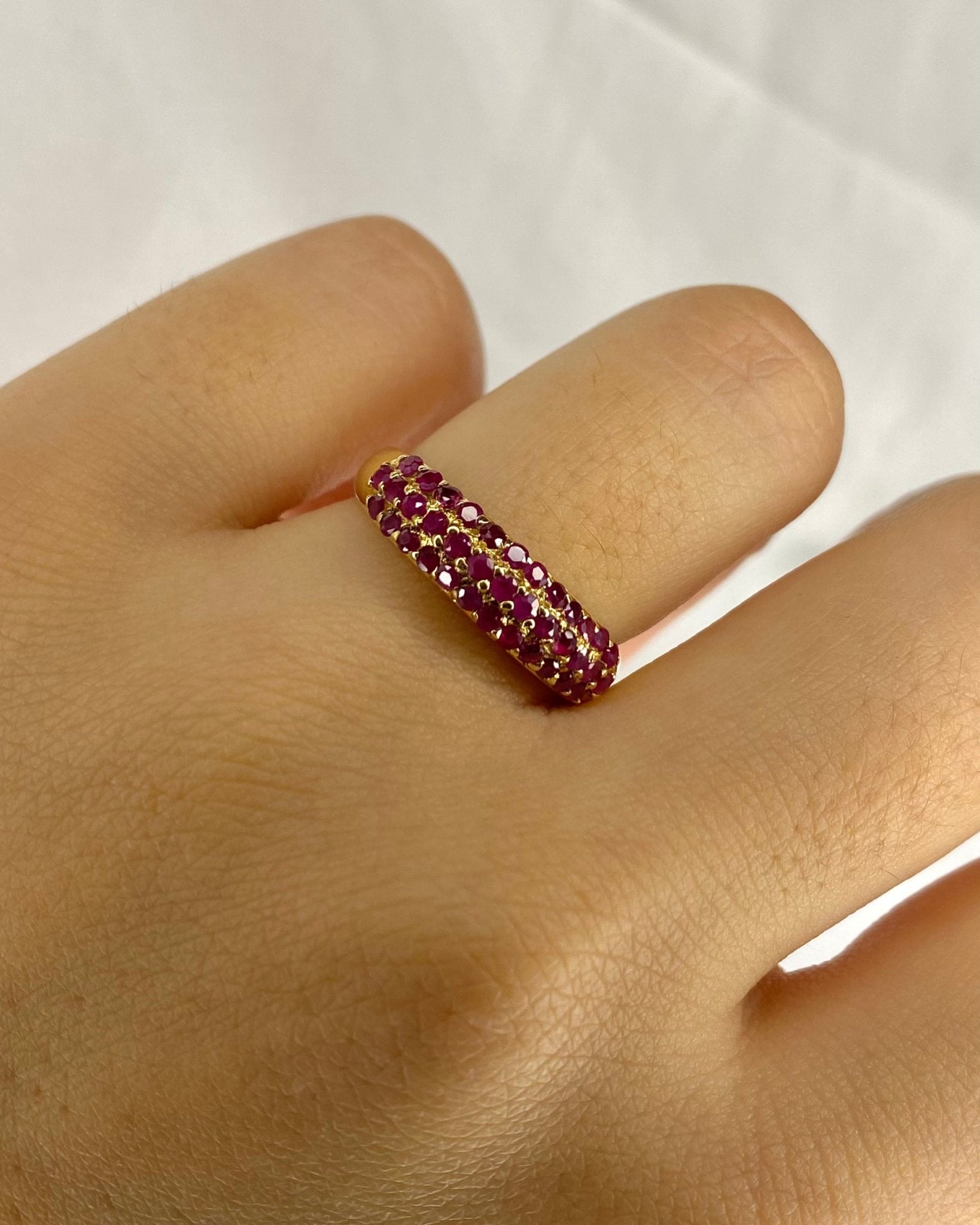 Bague Jonc 37 Rubis "Amandine" - Elliade Paris