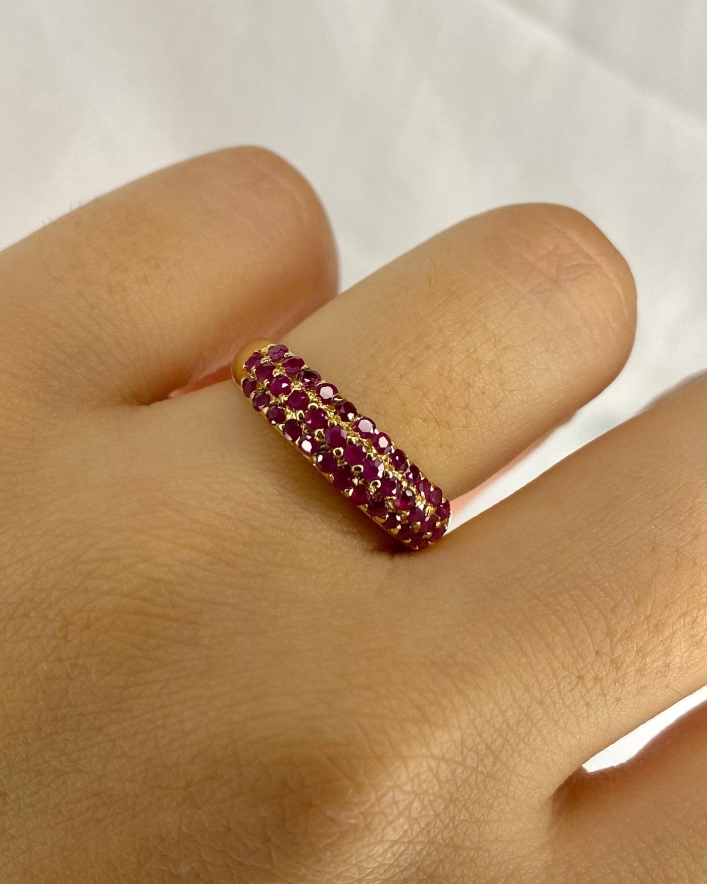 Bague Jonc 37 Rubis "Amandine" - Elliade Paris