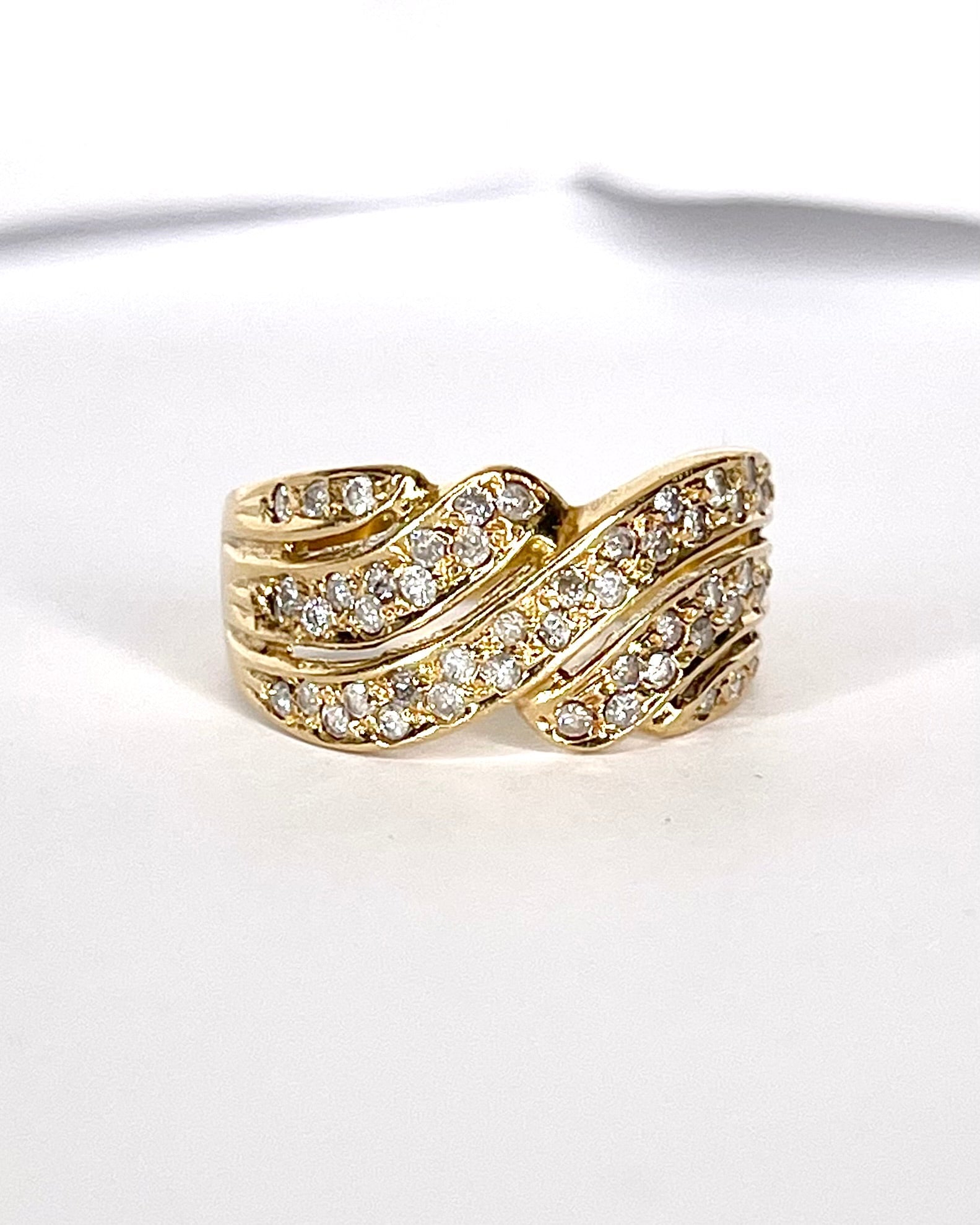 Bague Jonc 50 Diamants & Or 5,21 g "Francesca" - Elliade Paris