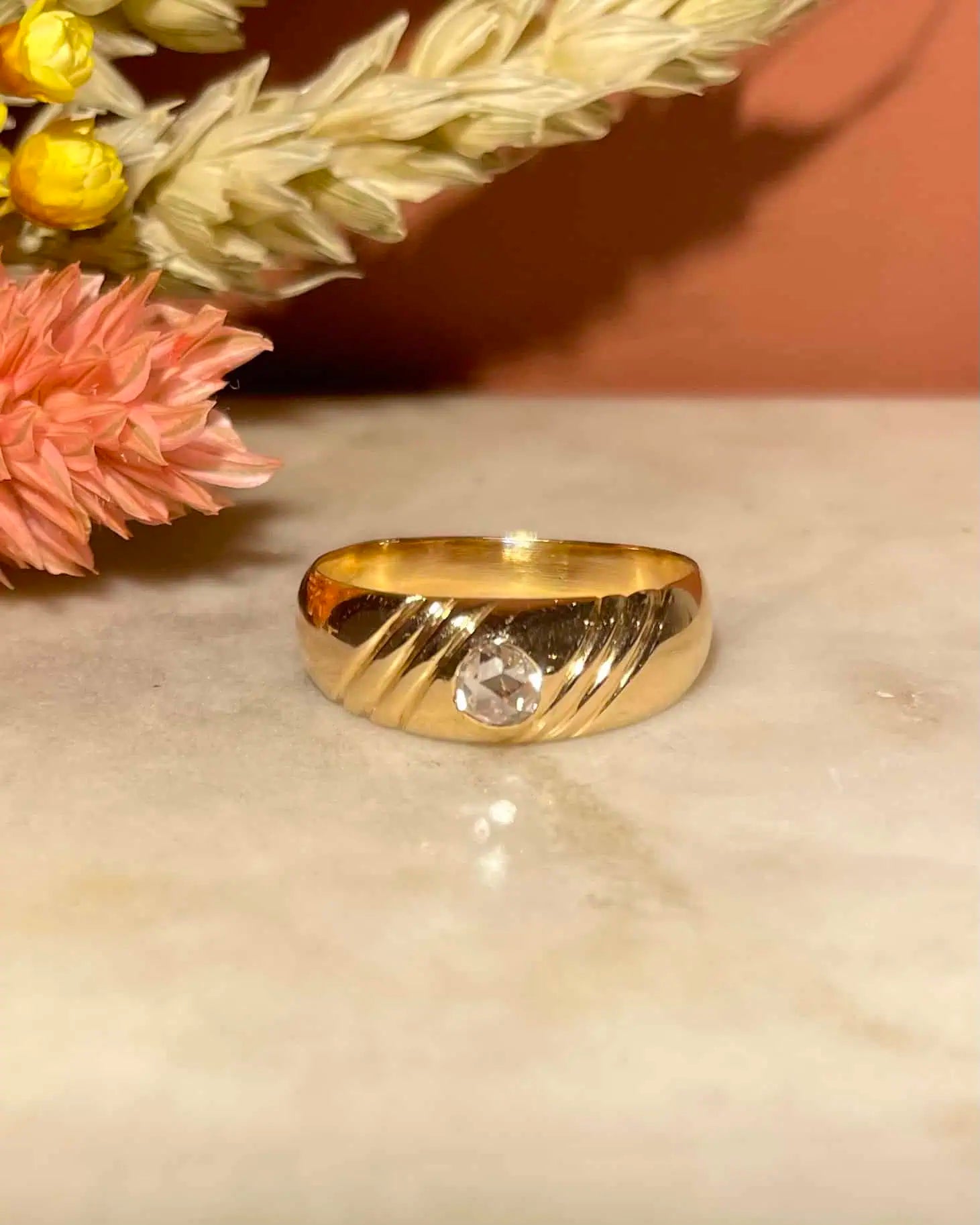 Bague Vintage Jonc Diamant "Georges" - Elliade Paris