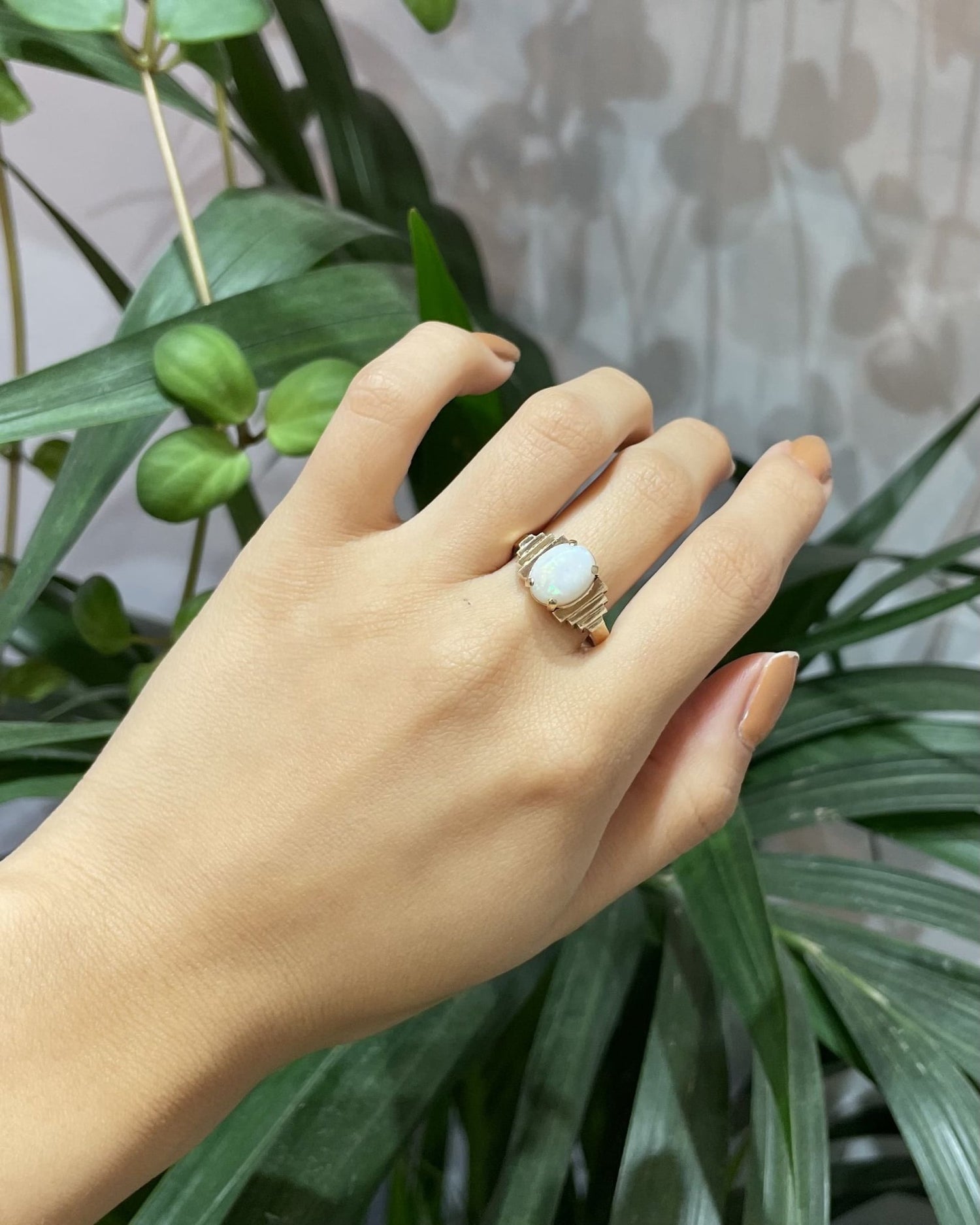 Bague Jonc Art - Deco Opale 1 Carat "Jany" - Elliade Paris