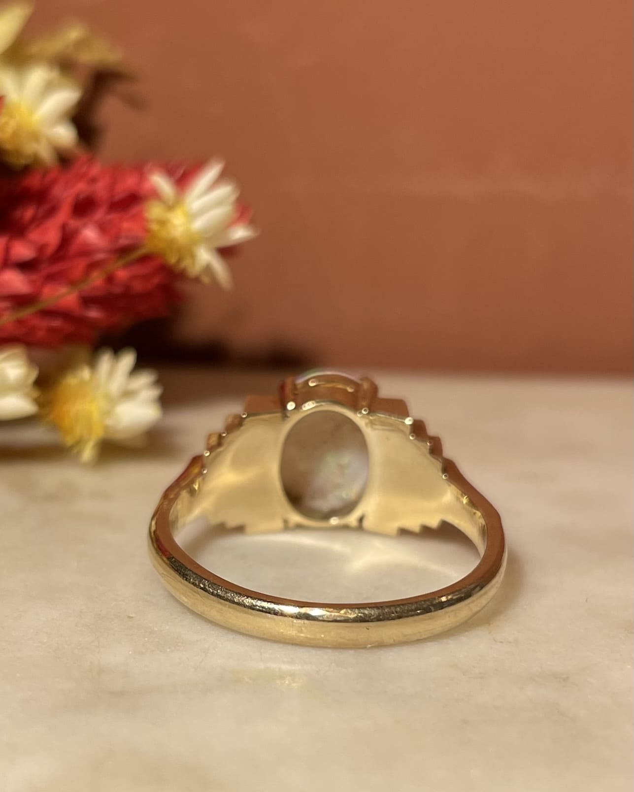 Bague Jonc Art - Deco Opale 1 Carat "Jany" - Elliade Paris