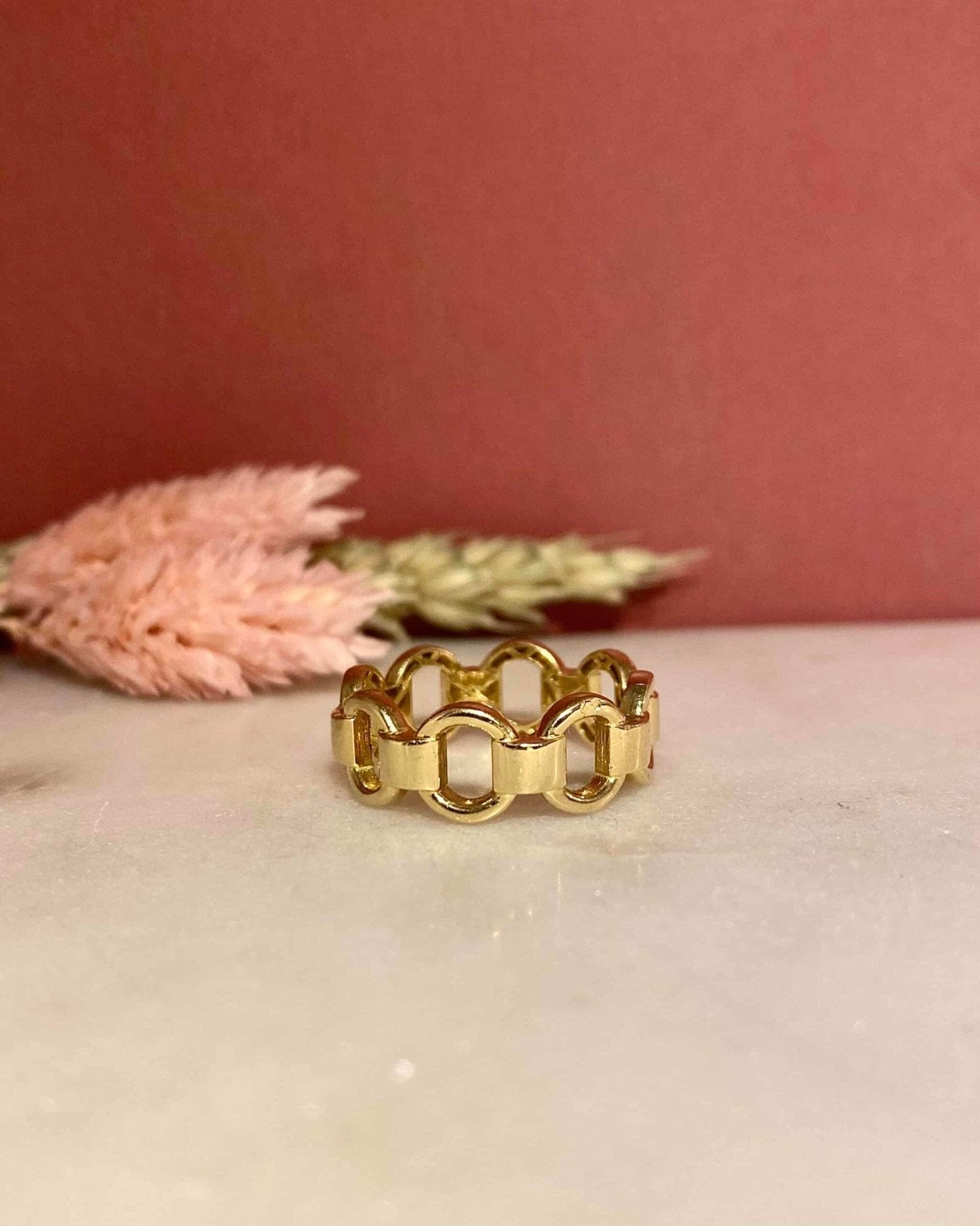 Bague Jonc Chaine Or 18 Carats "Shay" - Elliade Paris