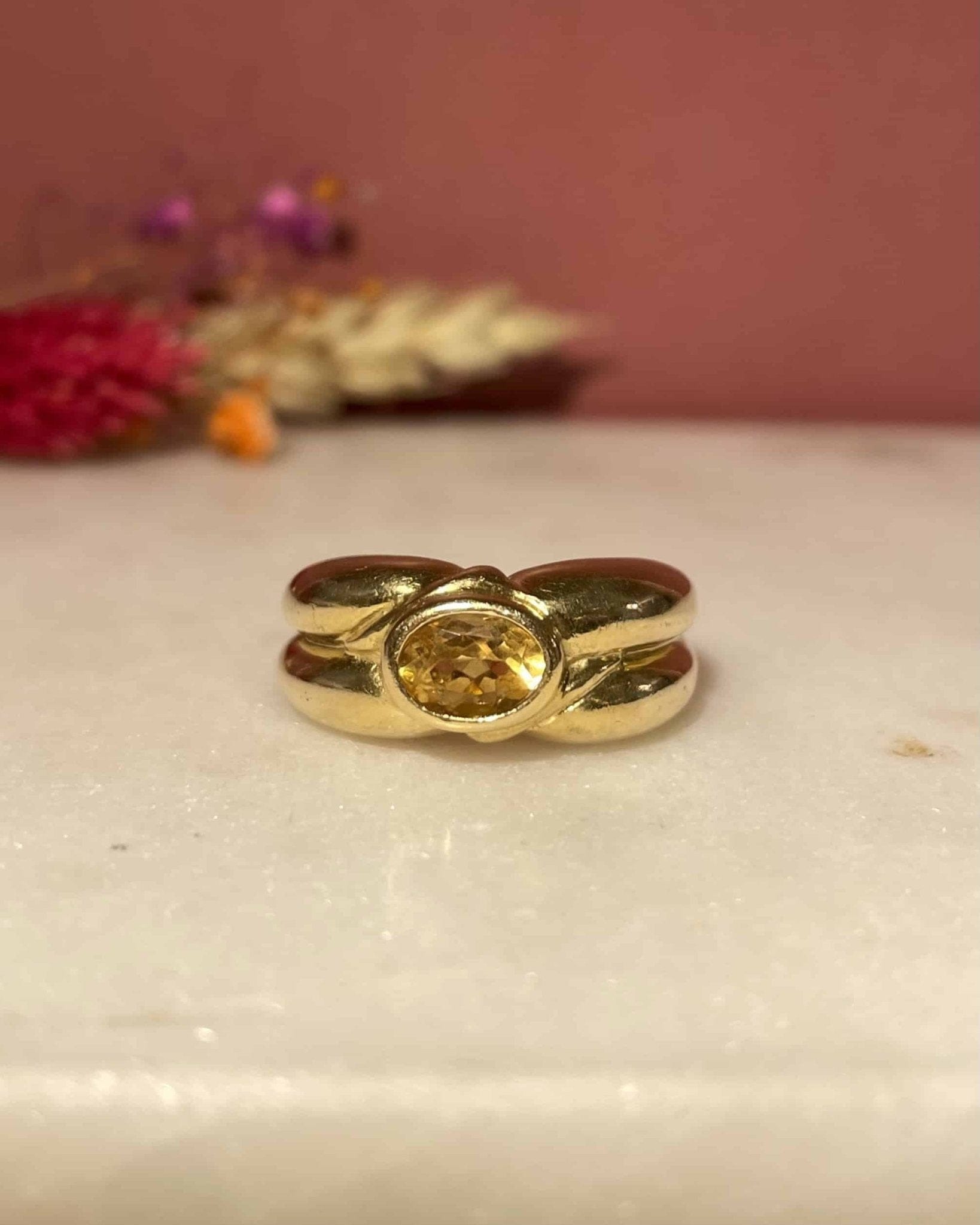 Bague Jonc Citrine 0.60 carat "Nova" - Elliade Paris