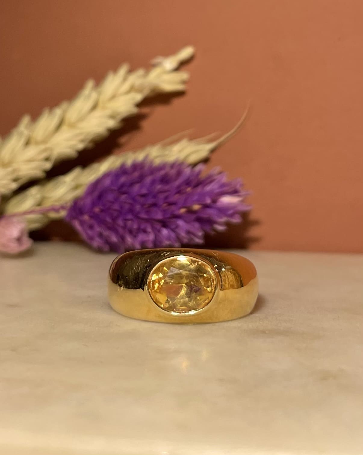 Bague Jonc Citrine 1.80 carat "Louann" - Elliade Paris