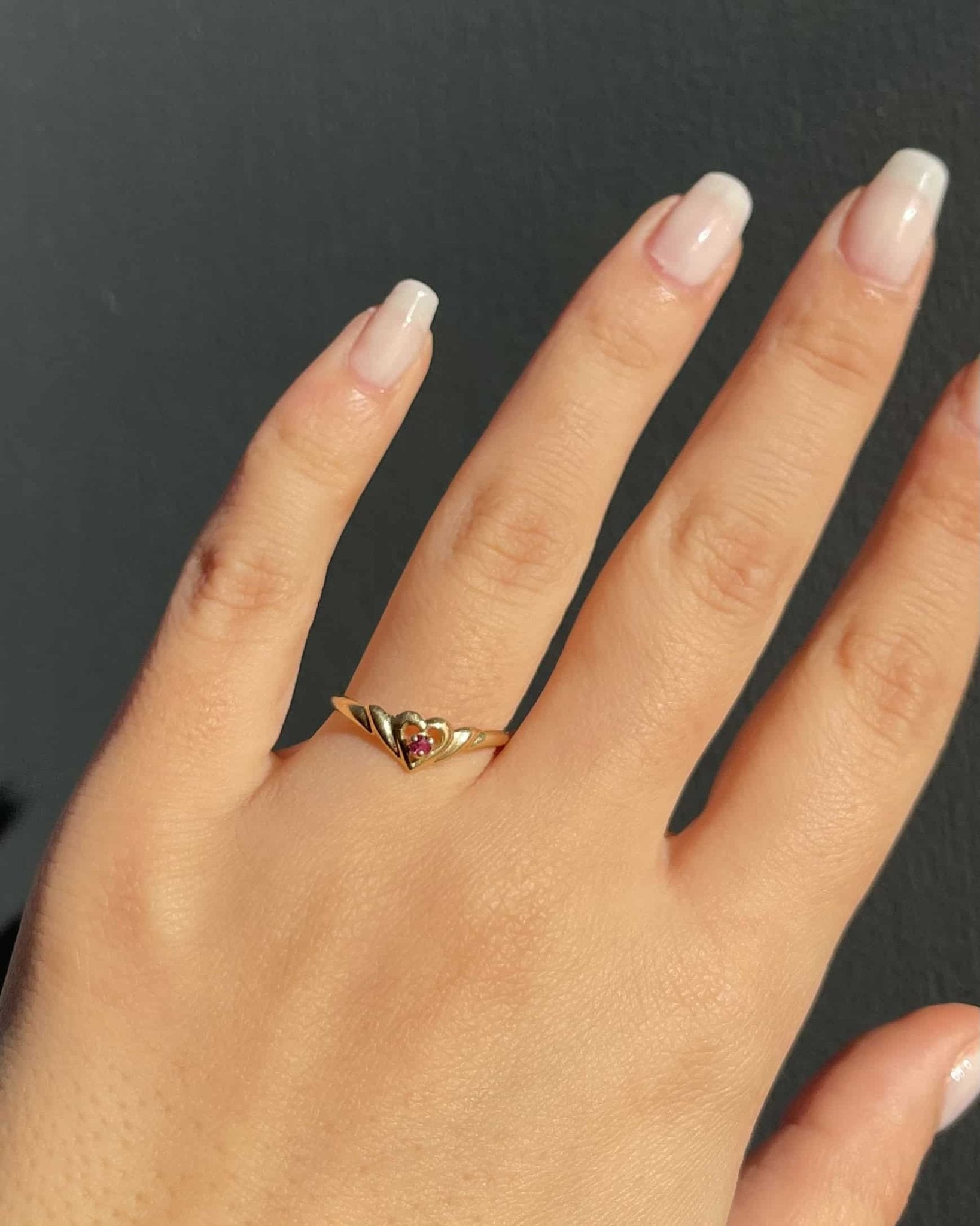 Bague Jonc Coeur Rubis "Cara" - Elliade Paris