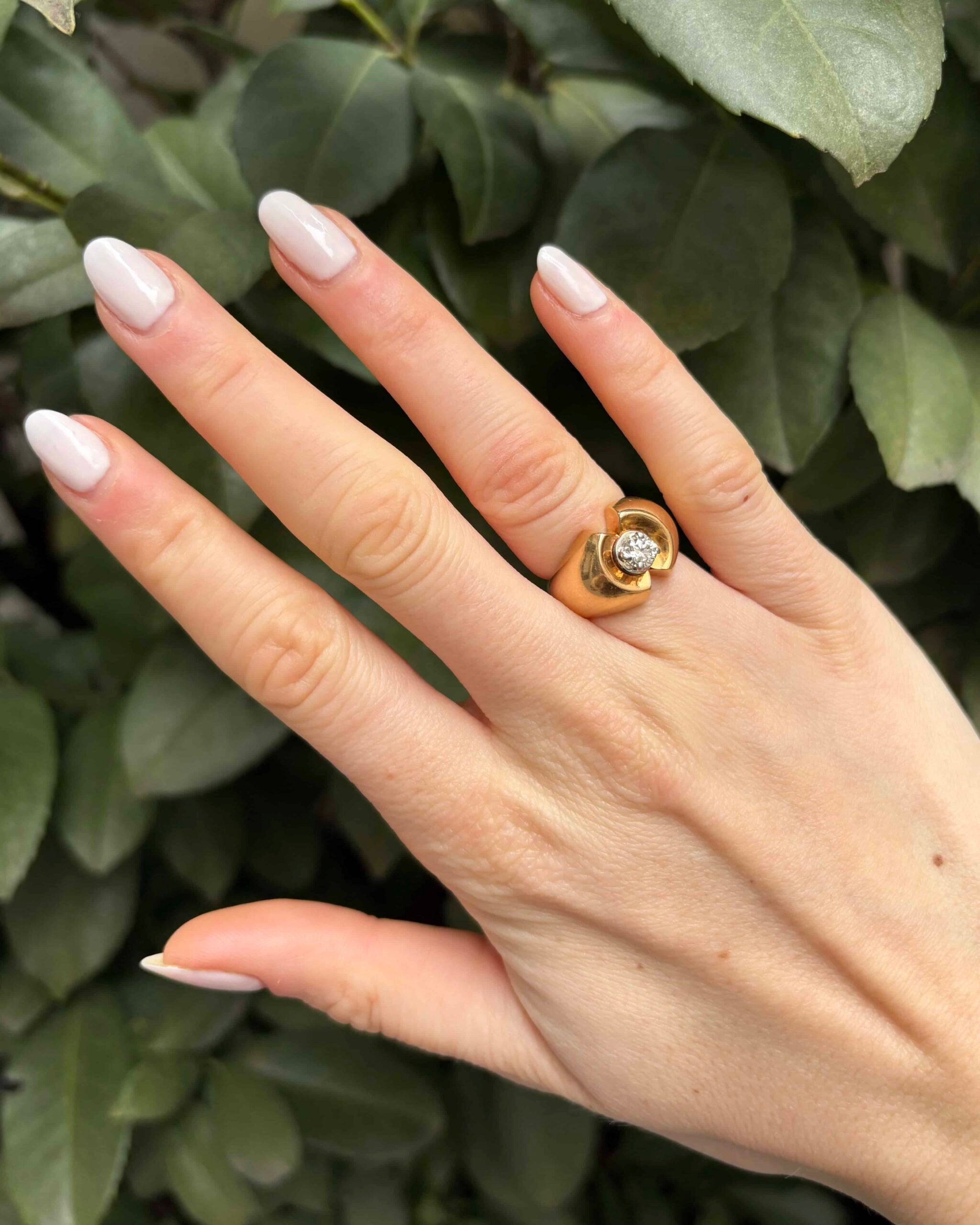 Bague Tank Vintage Diamant 0.50 Carat "Aude"