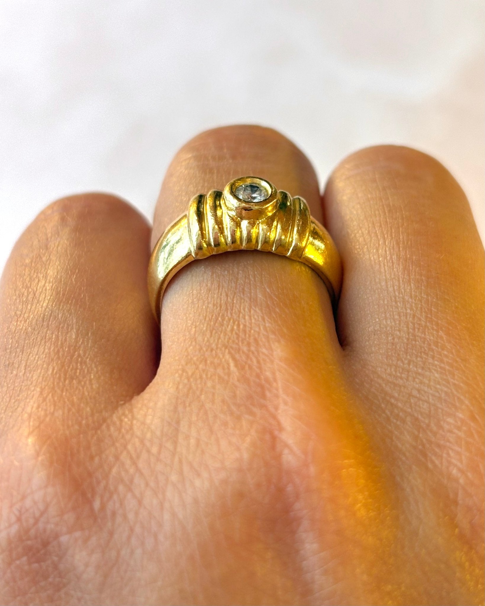 Bague Jonc Diamant & Or 5.84g "Clotilde" - Elliade Paris