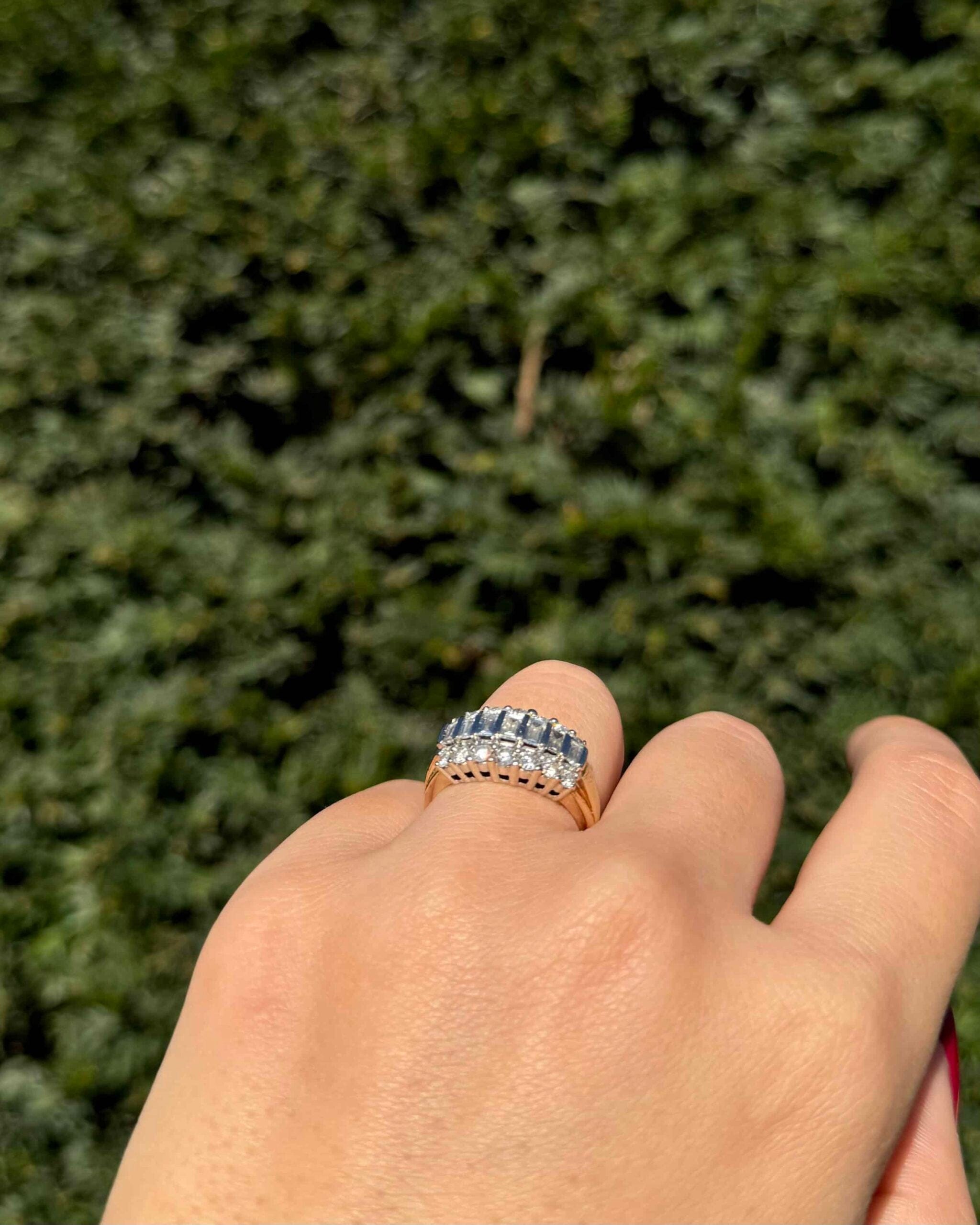 Anillo de tanque de río "Kimberly" con 21 diamantes de 1,14 quilates