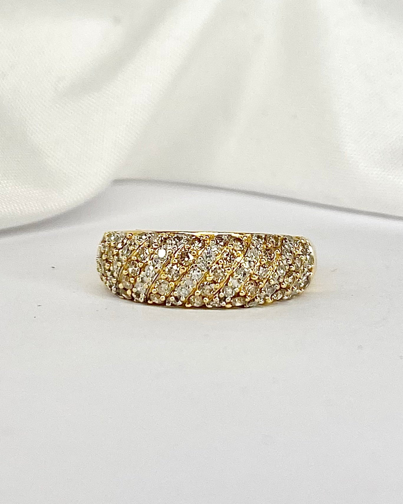 Bague Jonc Diamants Blancs & Jaunes "Fanny" - Elliade Paris