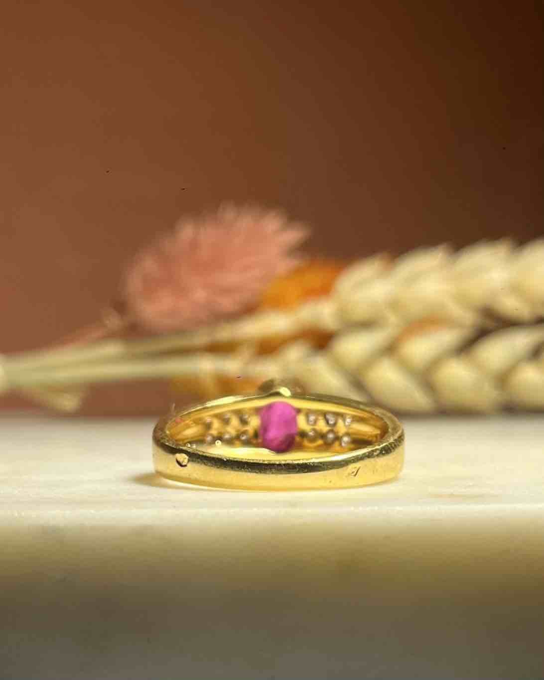 Bague Jonc Diamants & Rubis "Joanne" - Elliade Paris