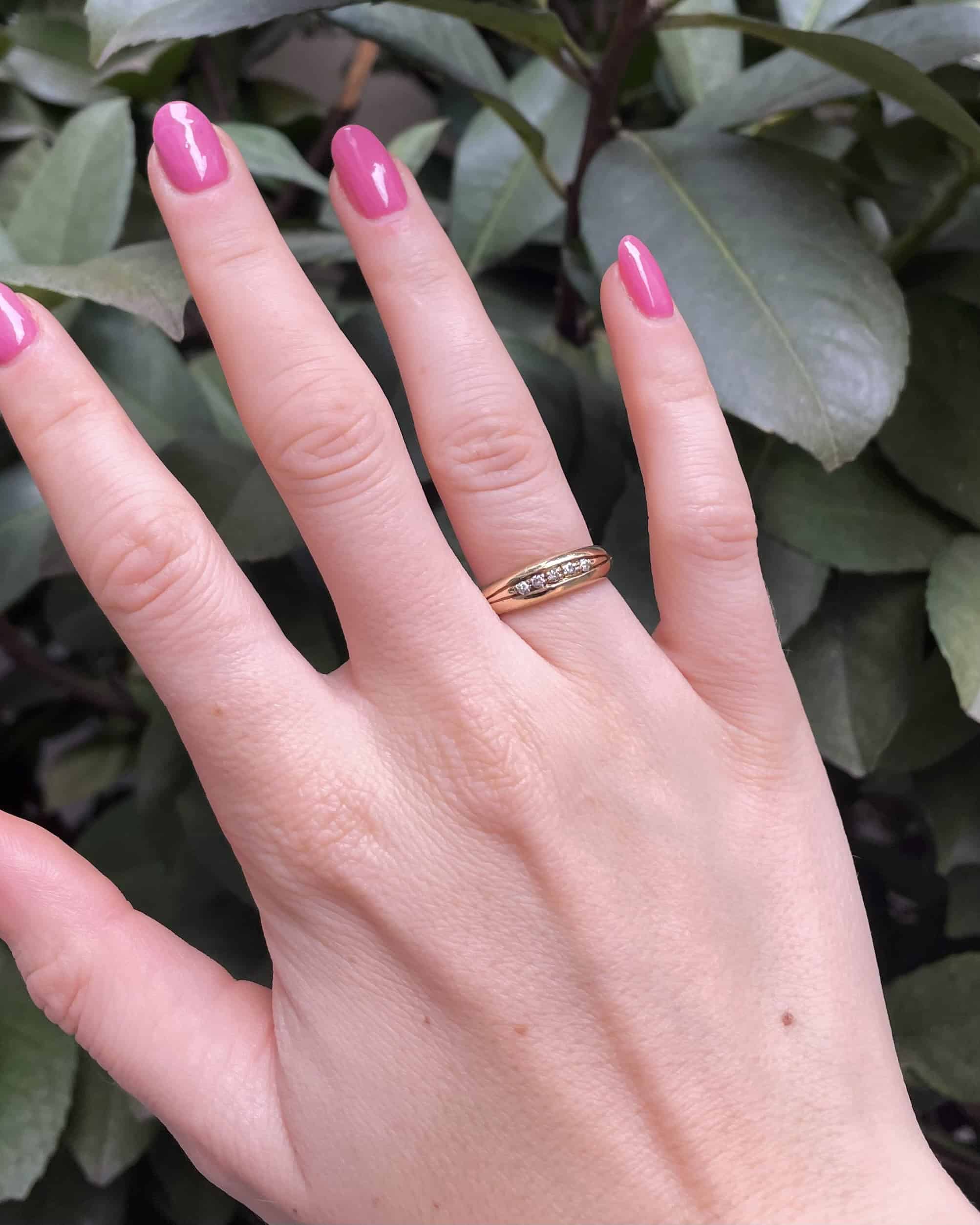 Bague Vintage Jonc Diamants "Sabine"