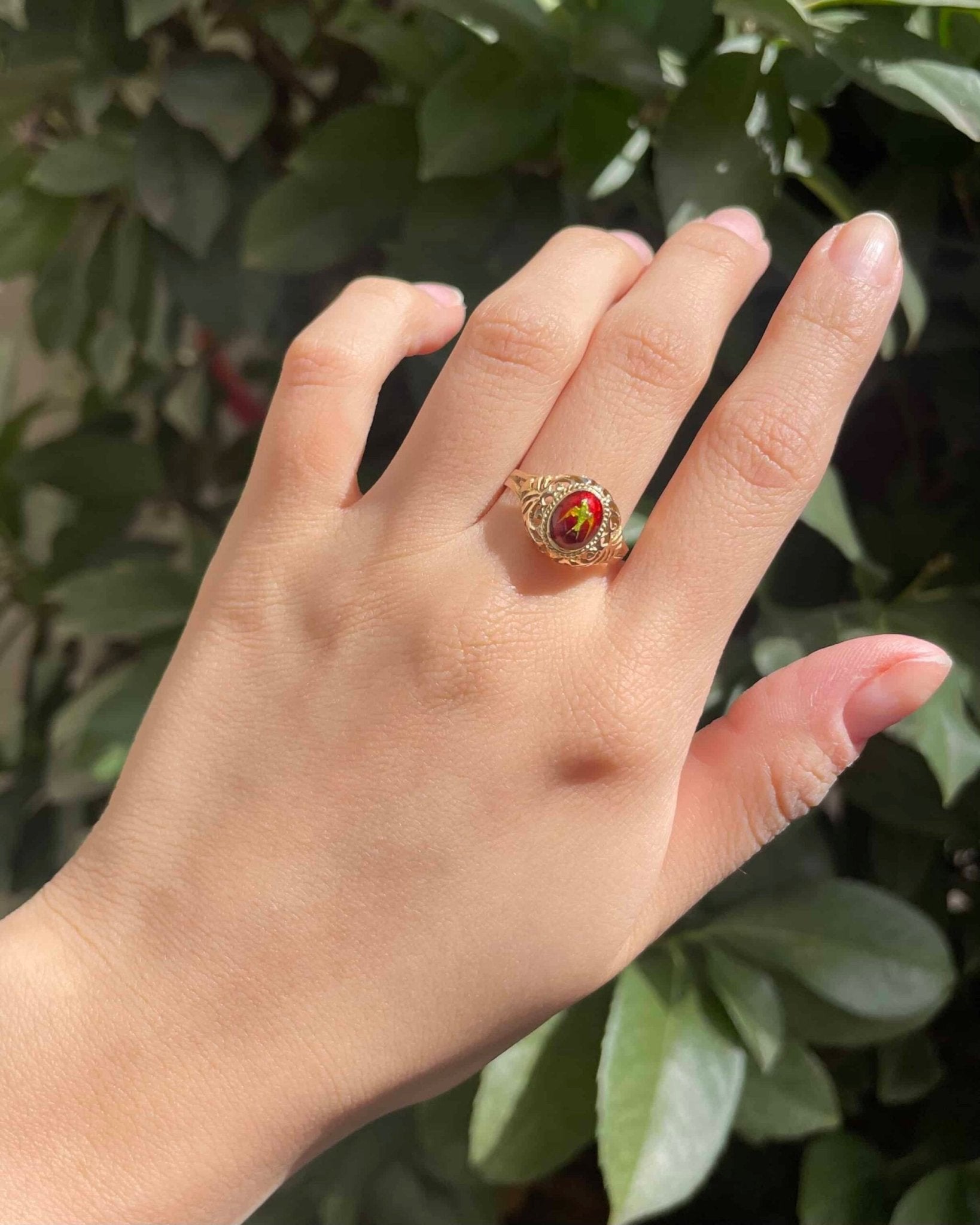 Bague jonc émail d’oiseau "Jany" - Elliade Paris