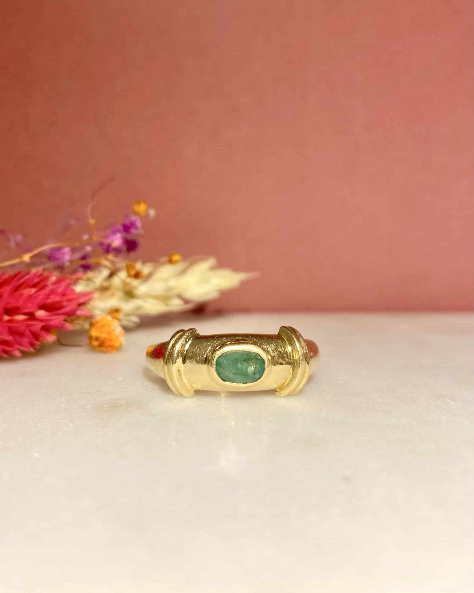 Bague Jonc Émeraude 0.30 carat "Trixie" - Elliade Paris