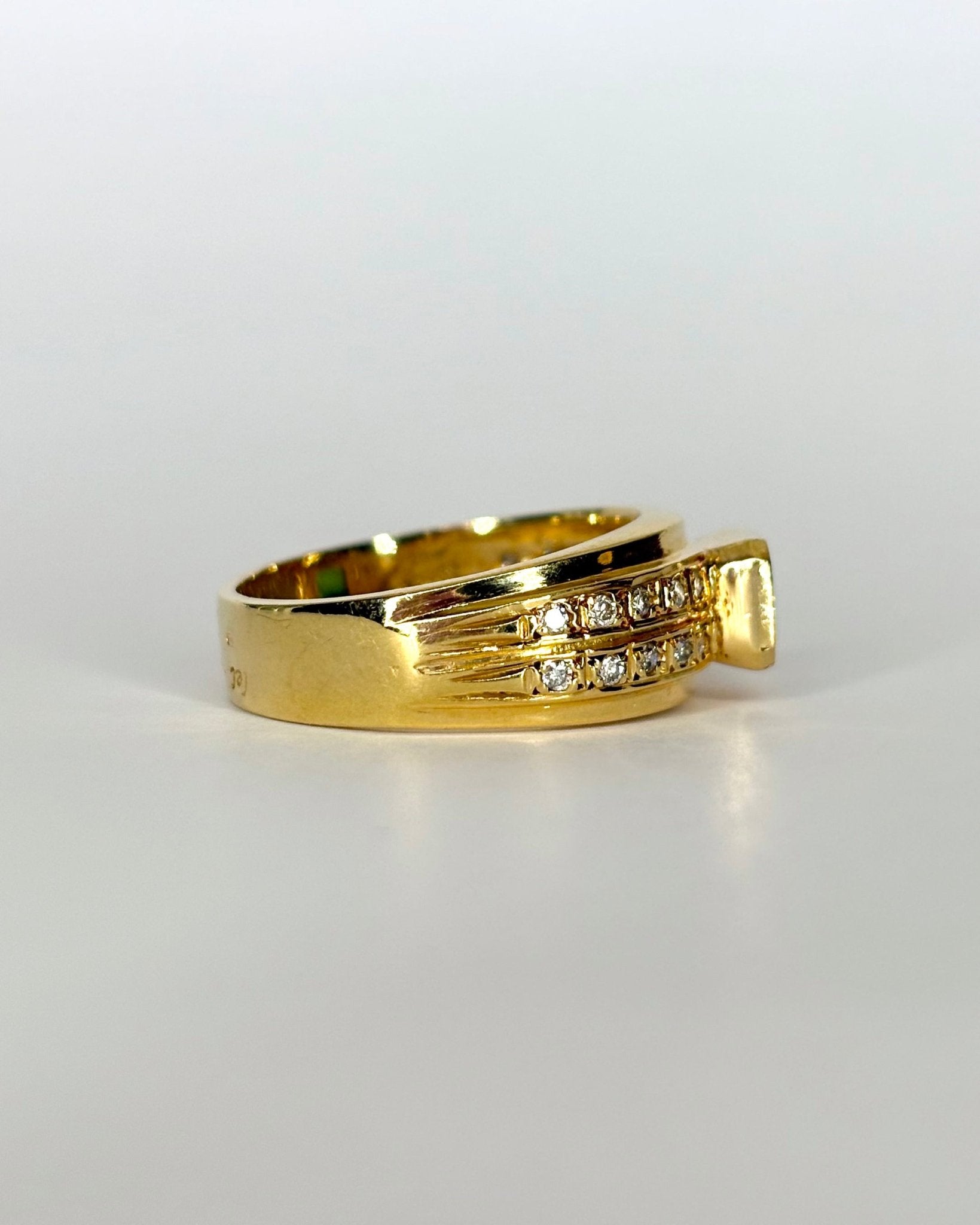 Bague Jonc Émeraude 1 ct & 20 Diamants "Sérena" - Elliade Paris
