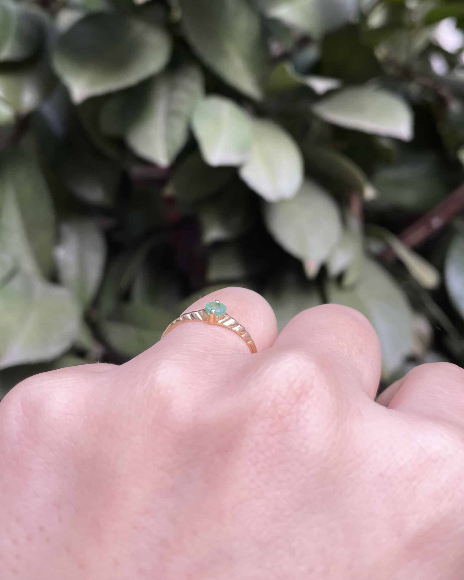 Bague Vintage Jonc Émeraude "Maelle"