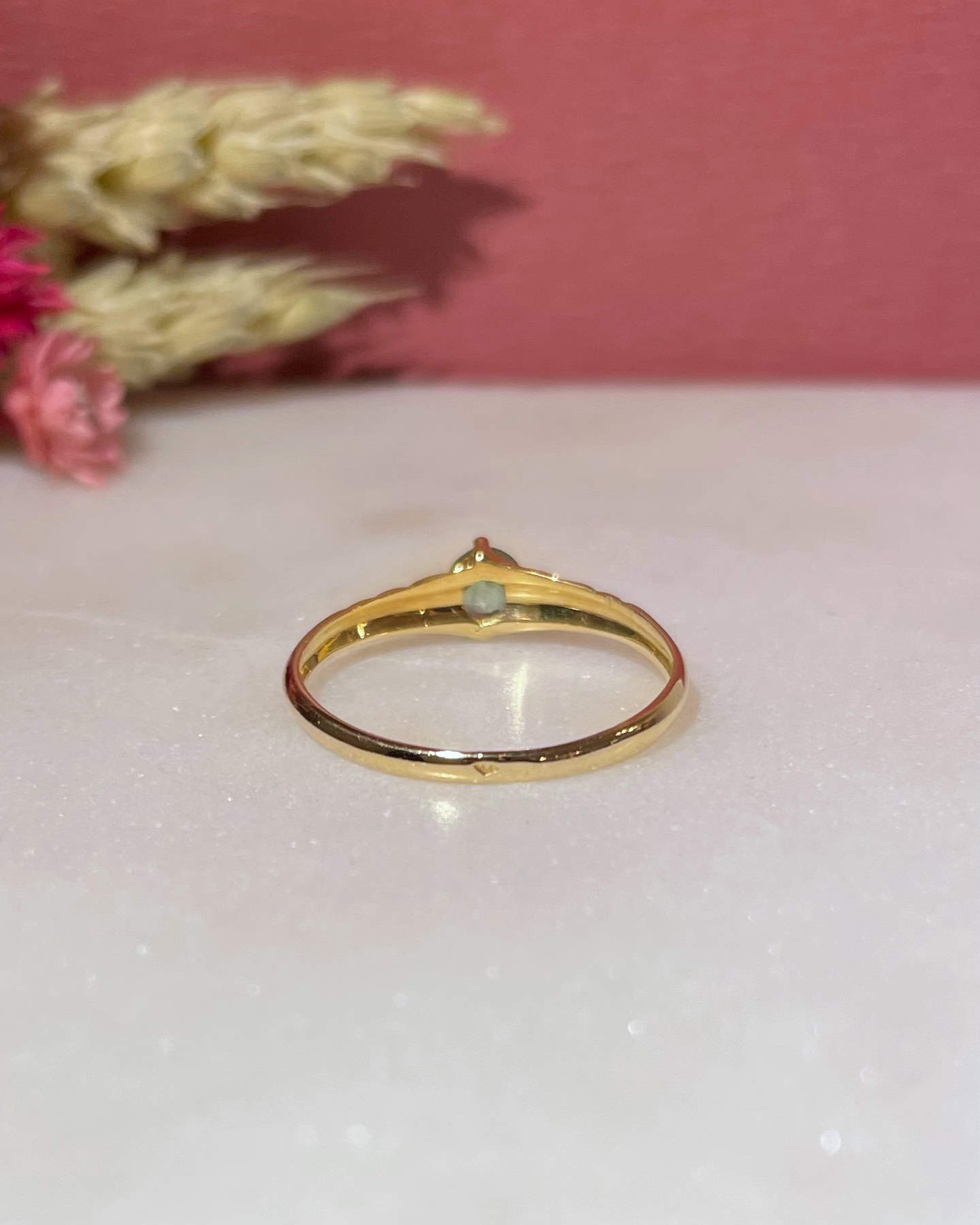 Bague Vintage Jonc Émeraude "Maelle"