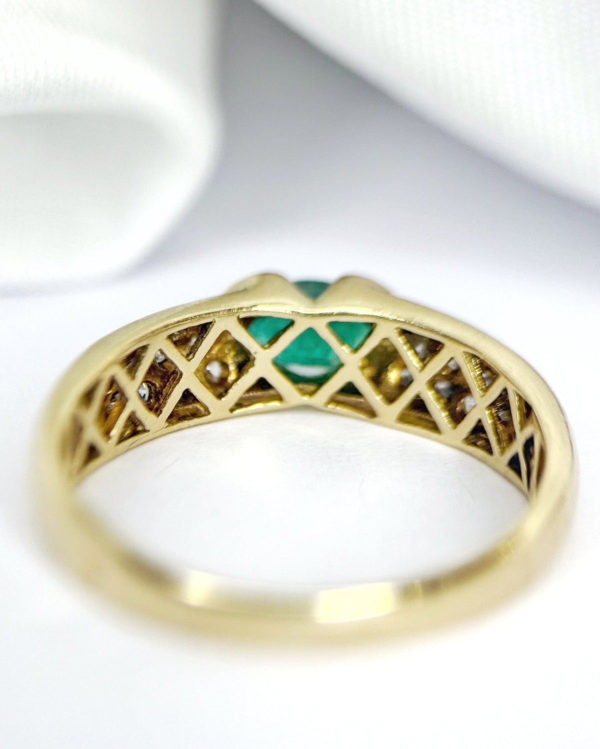 Bague Jonc Émeraude & Diamants "Daniella" - Elliade Paris