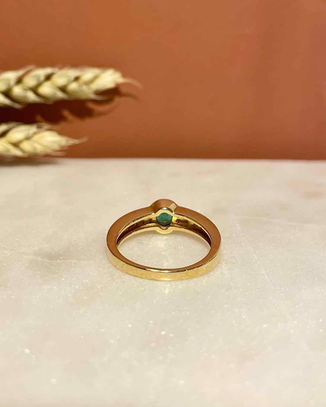 Bague Jonc Émeraude & Diamants "Mailou" - Elliade Paris