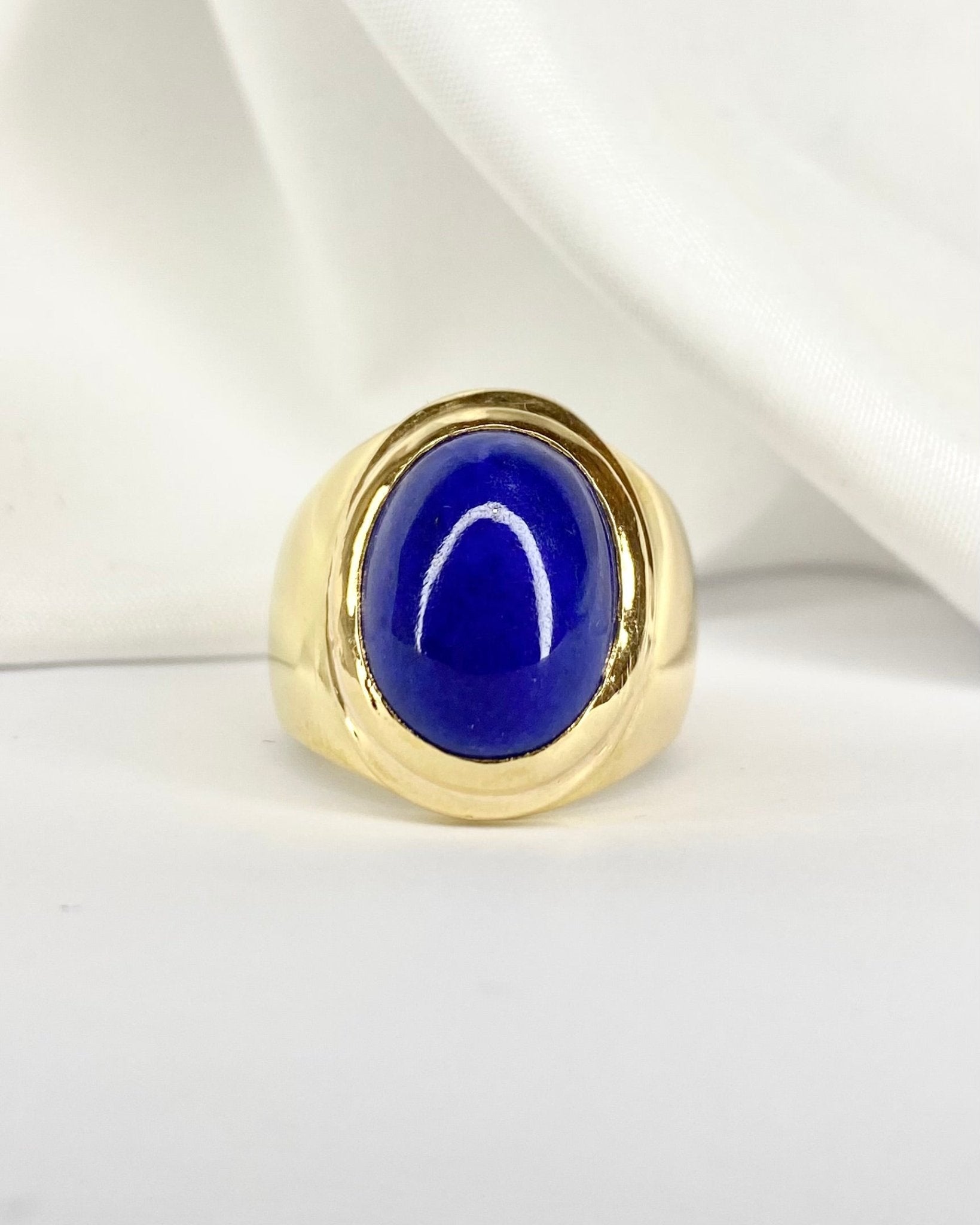 Bague Jonc Lapis - Lazuli 7.50 carats & Or Jaune 10 g "Lucia" - Elliade Paris