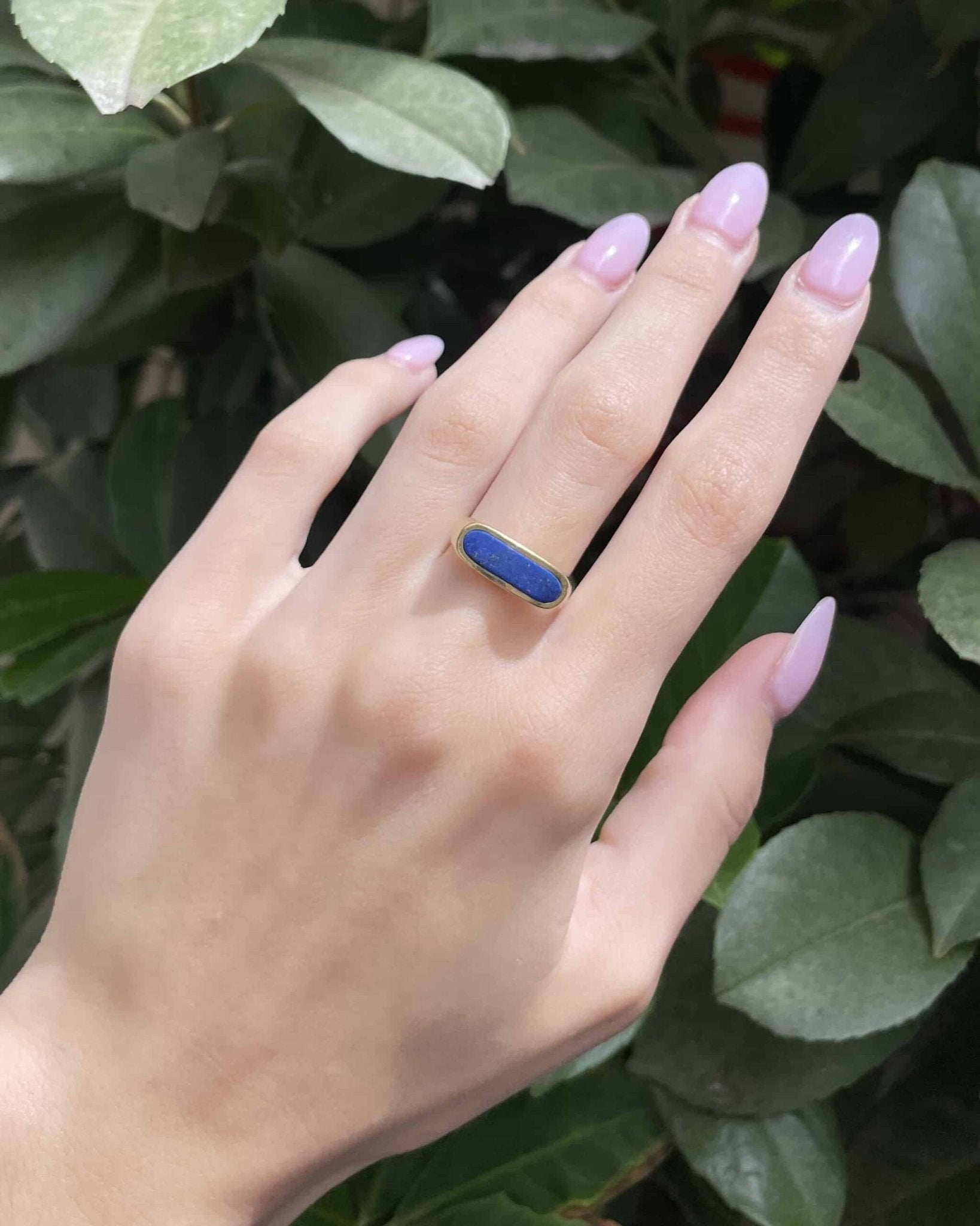 Bague Jonc Lapis - Lazuli "Esmeralda" - Elliade Paris