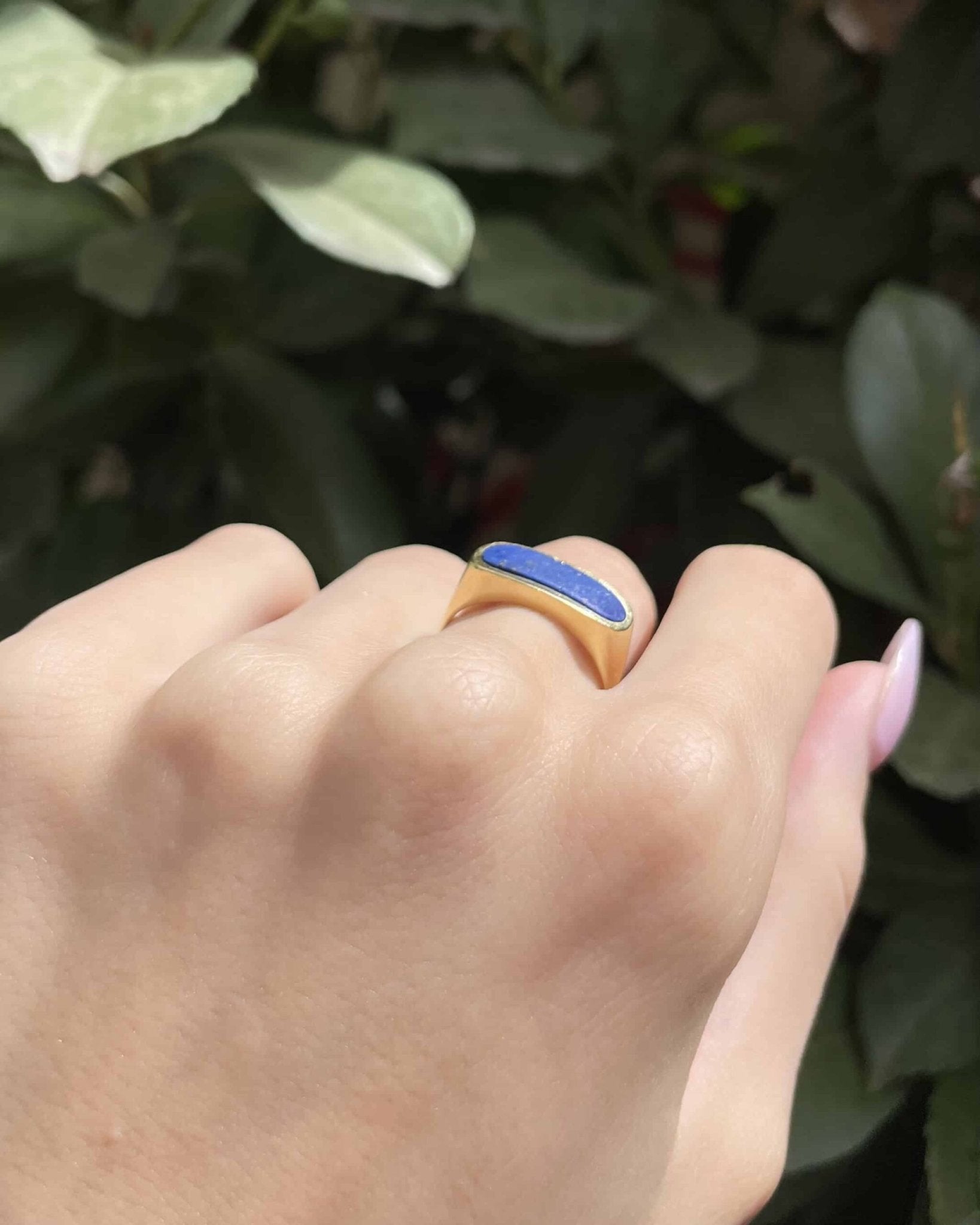 Bague Jonc Lapis - Lazuli "Esmeralda" - Elliade Paris