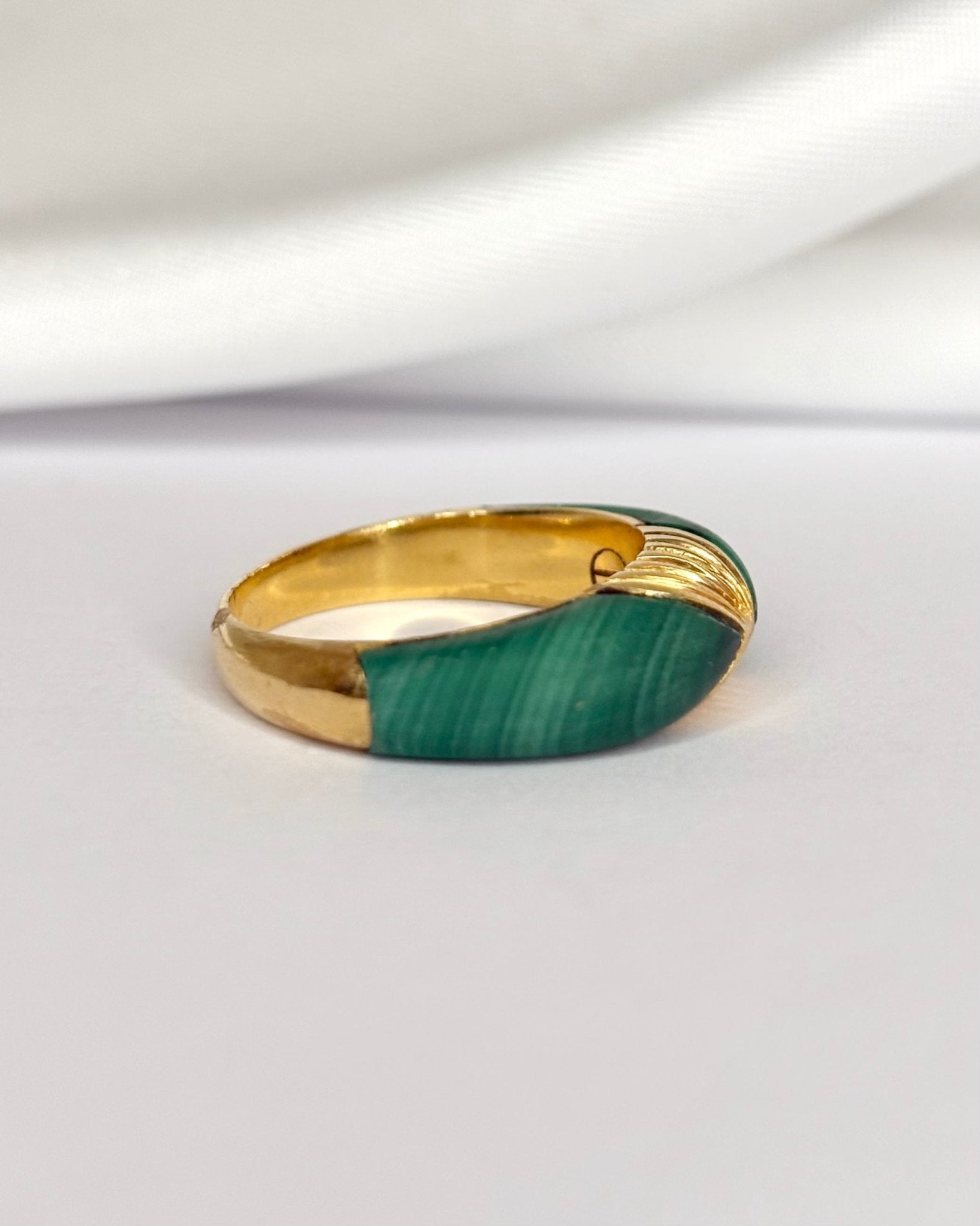 Bague Jonc Malachites "Sami" - Elliade Paris