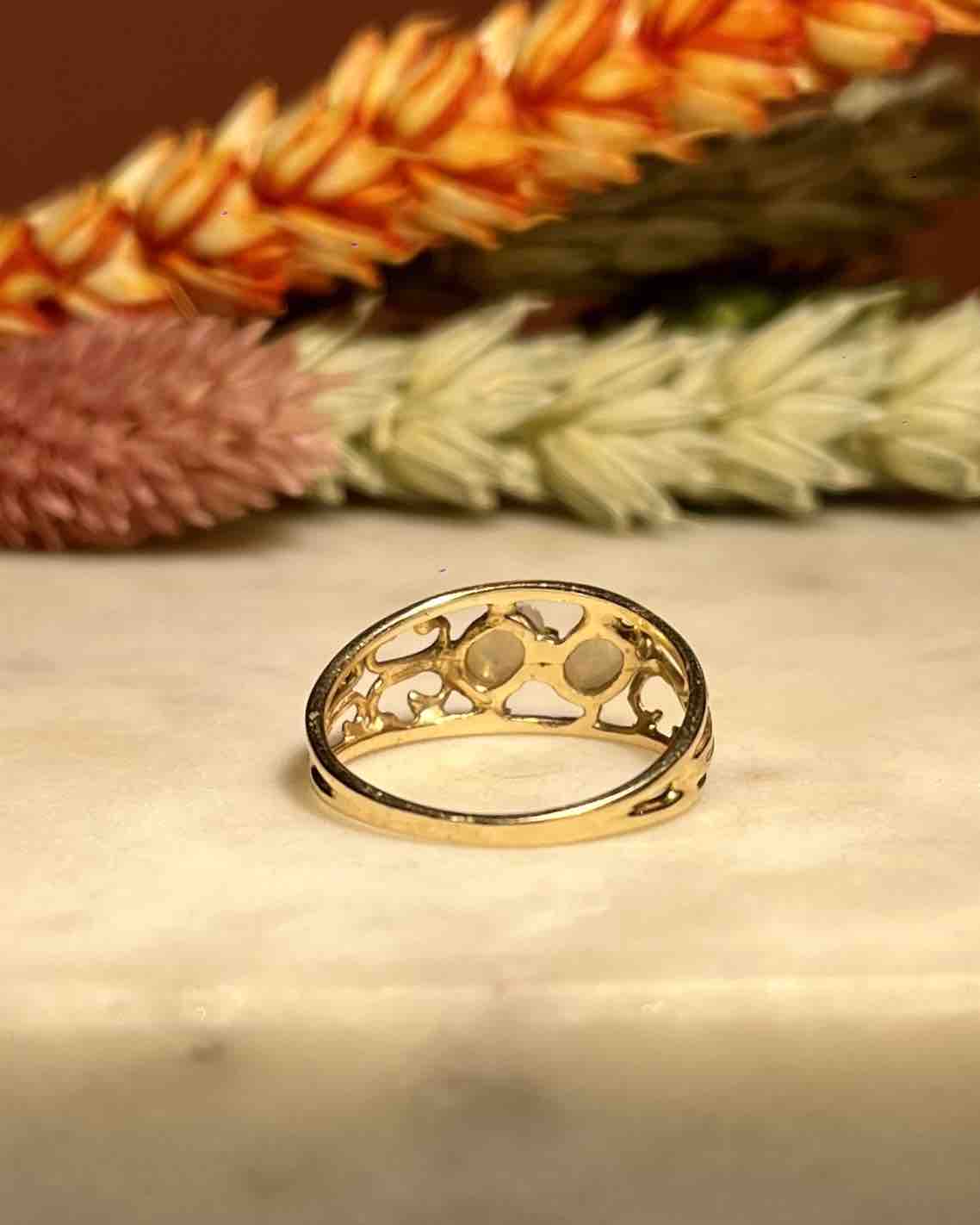 Bague jonc Opale & Diamants "Amalia" - Elliade Paris