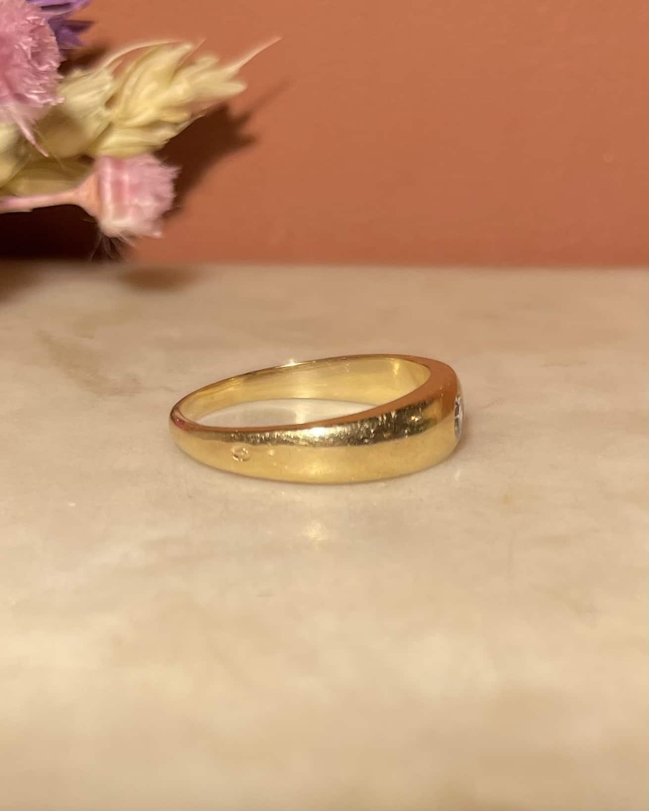 Bague Jonc or & Diamant "Freya" - Elliade Paris
